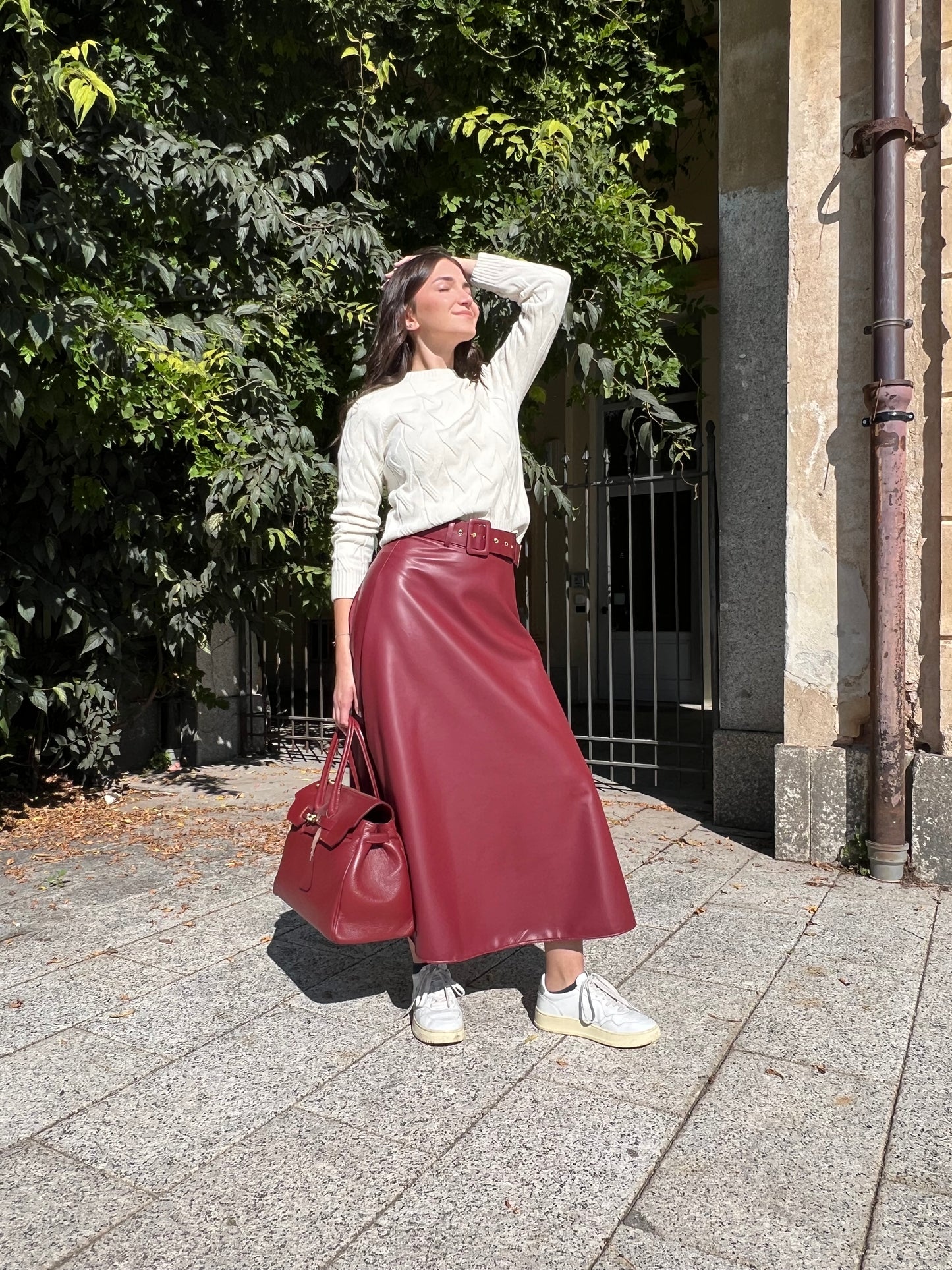 HANNA GONNA ECO-PELLE BORDEAUX TAGLIA S