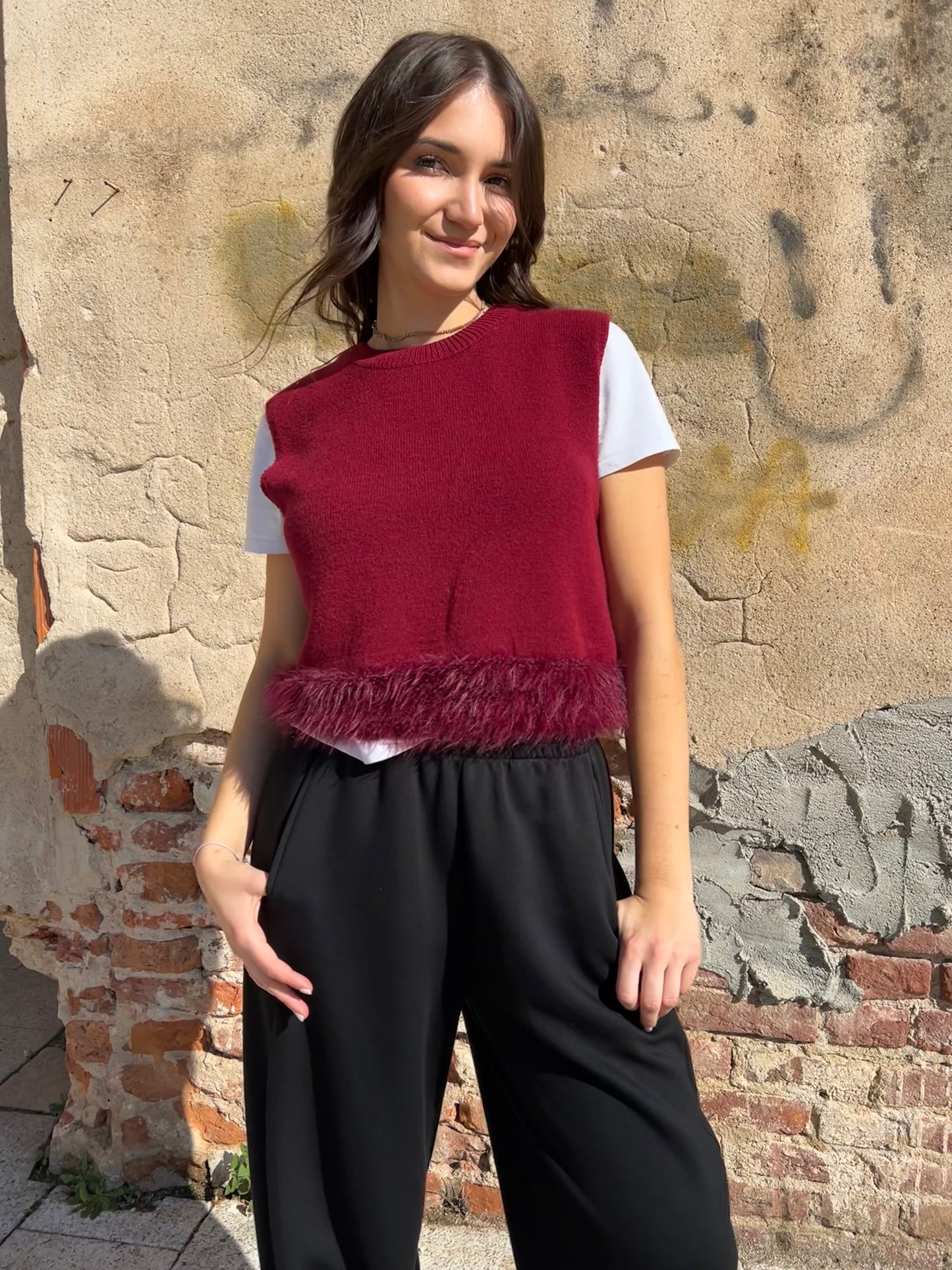 GOSSIP GILET BURGUNDY
