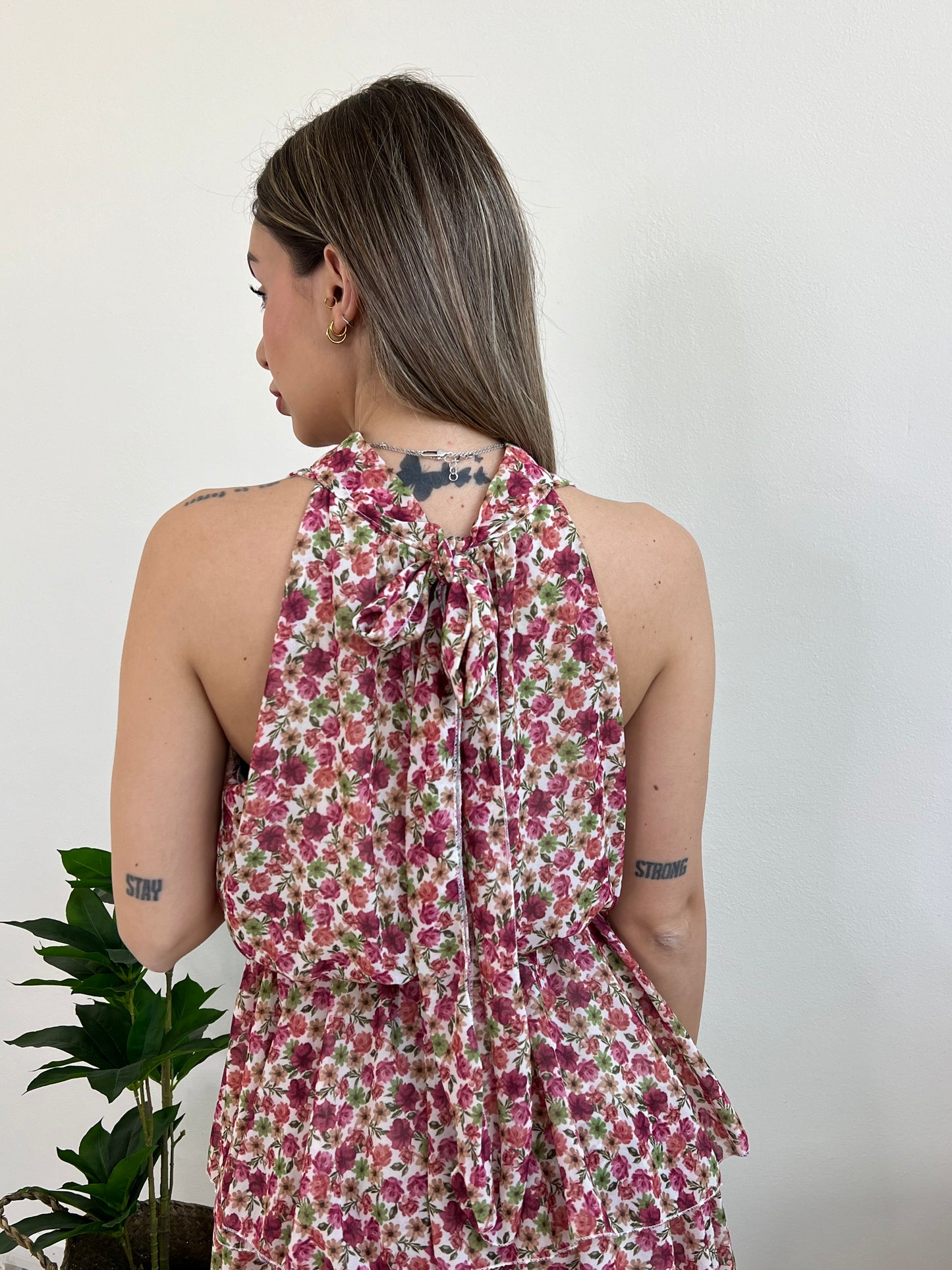 MALIBÙ mini dress a fondo terracotta
