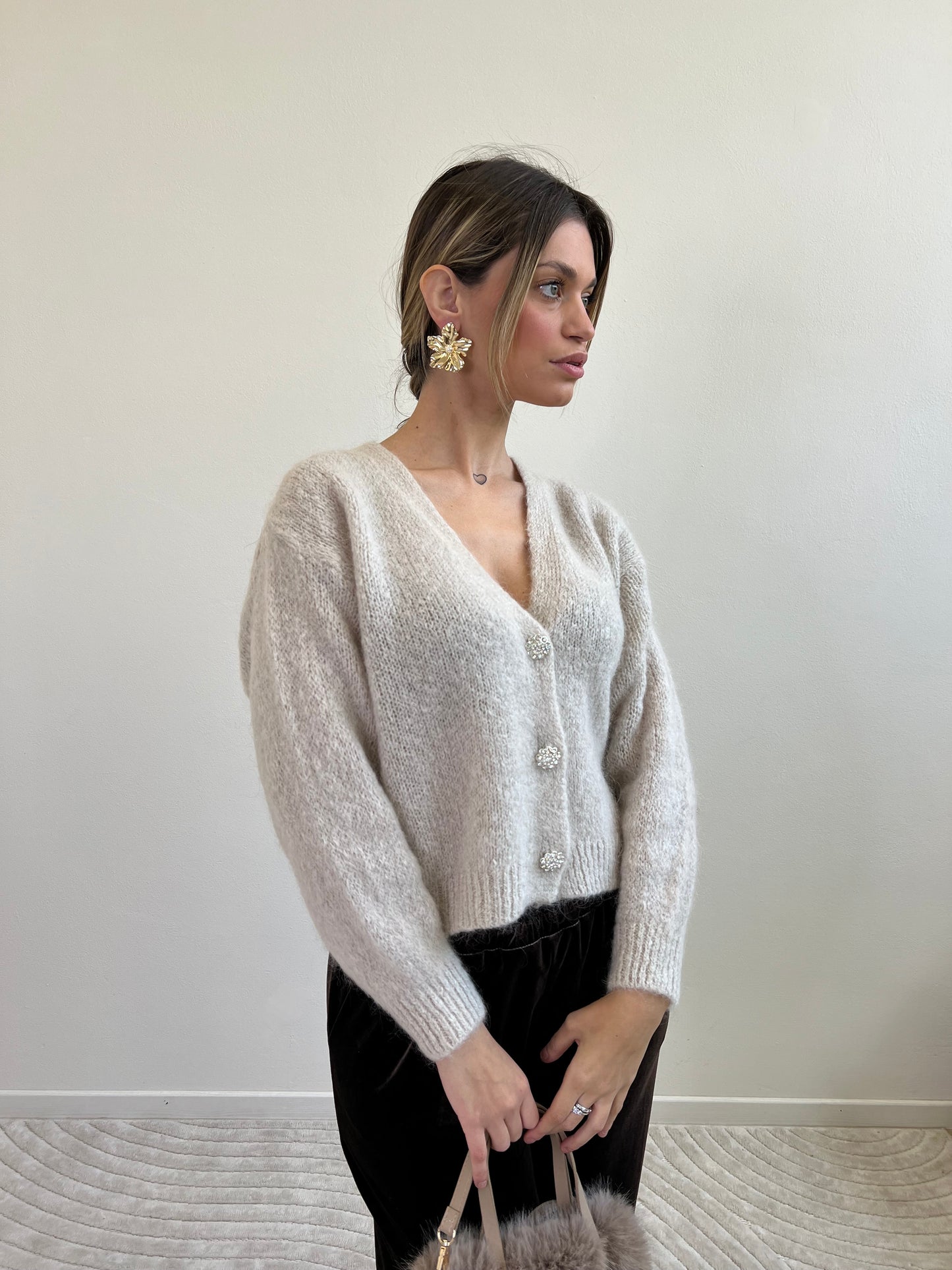 CLIO CARDIGAN MOHAIR BURRO