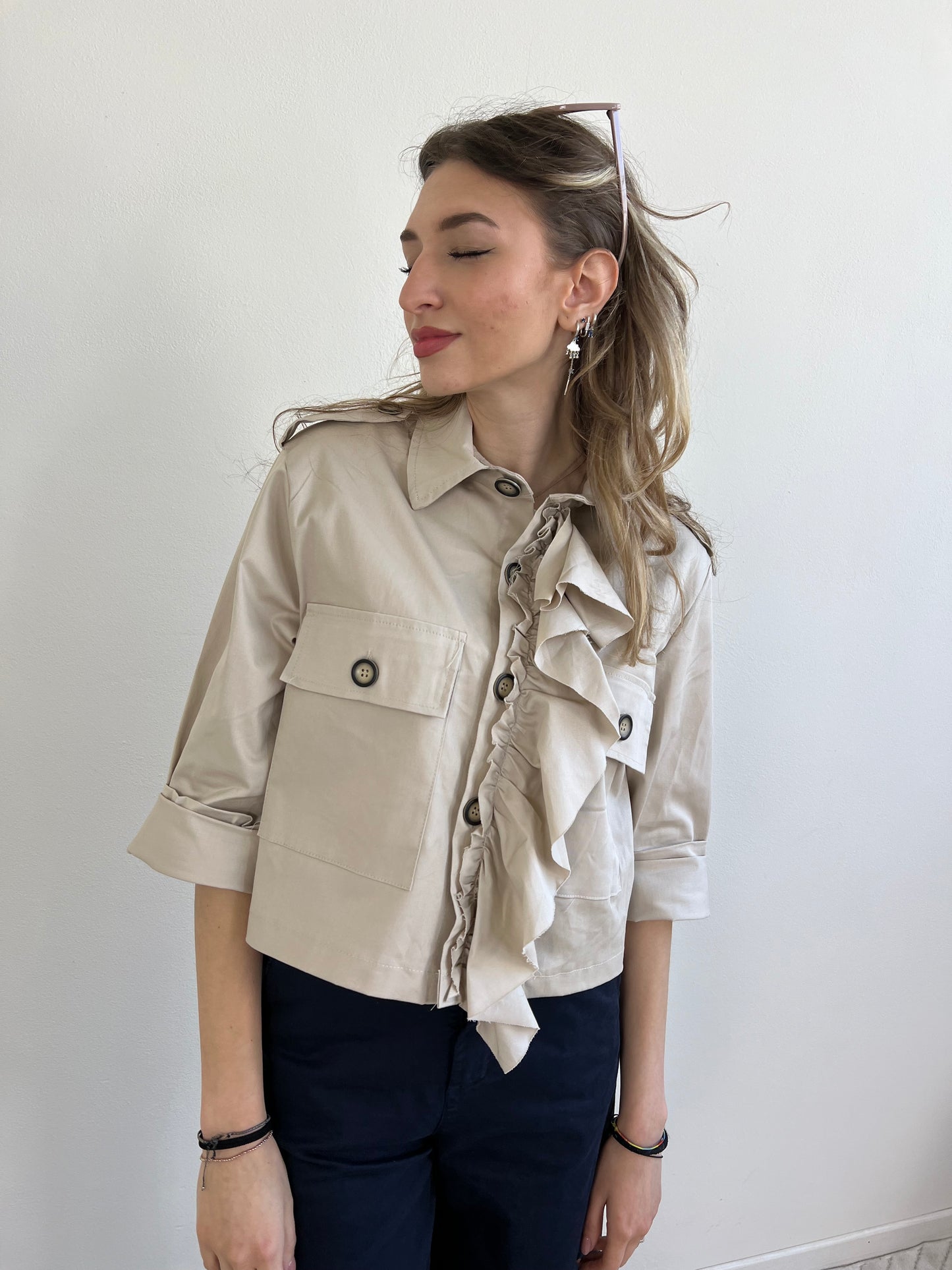 KARINE GIACCA SABBIA