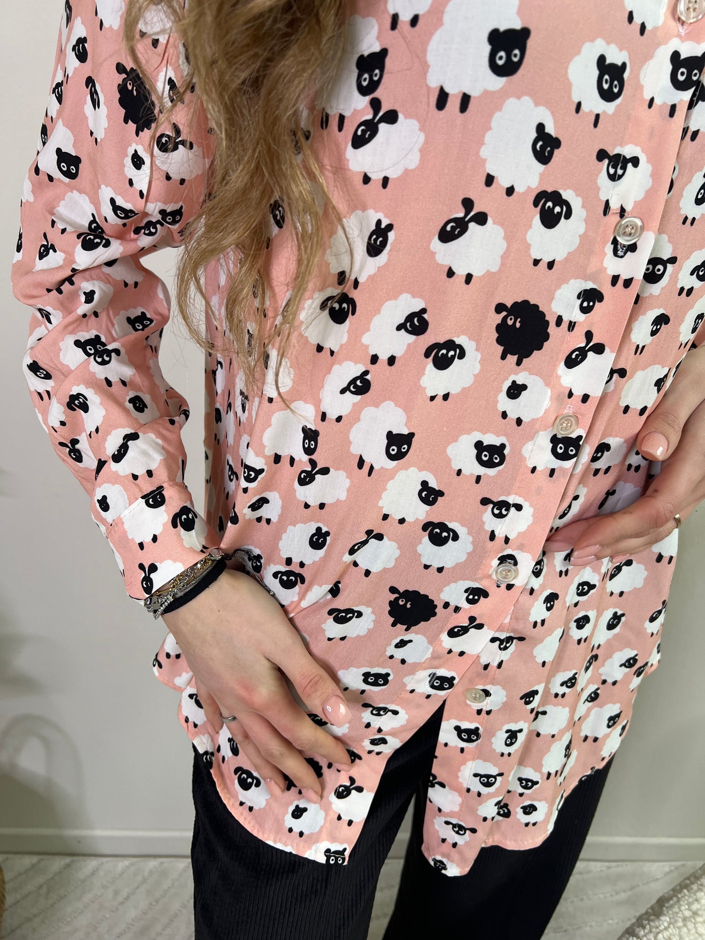 CAMICIA CARTOON STAMPA PECORELLE
