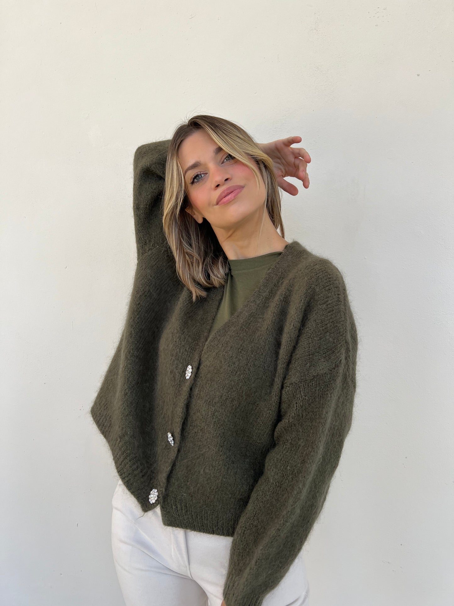 CLIO CARDIGAN MOHAIR VAR. VERDONE
