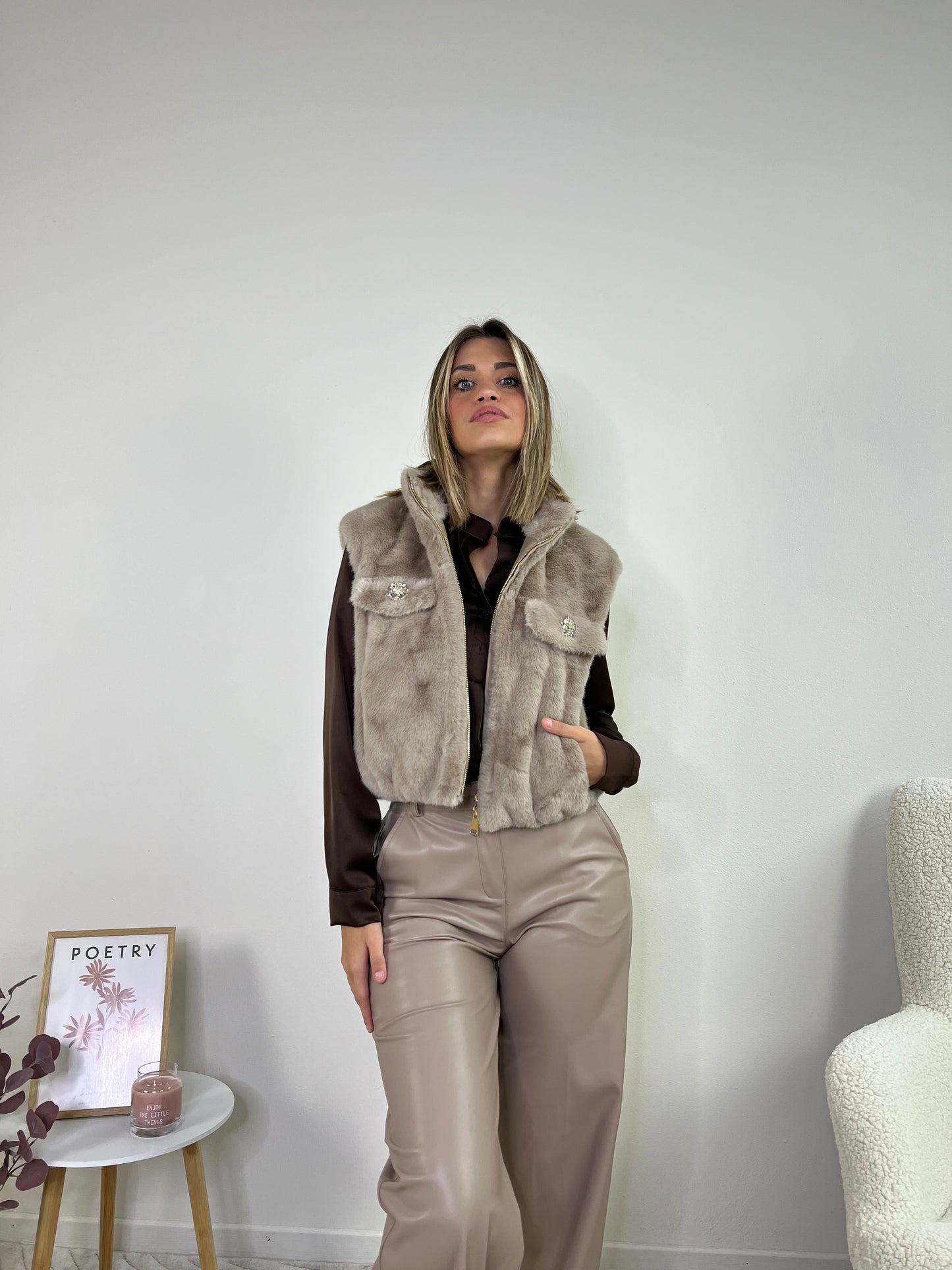 GiLET ECOFUR CAPPUCCINO