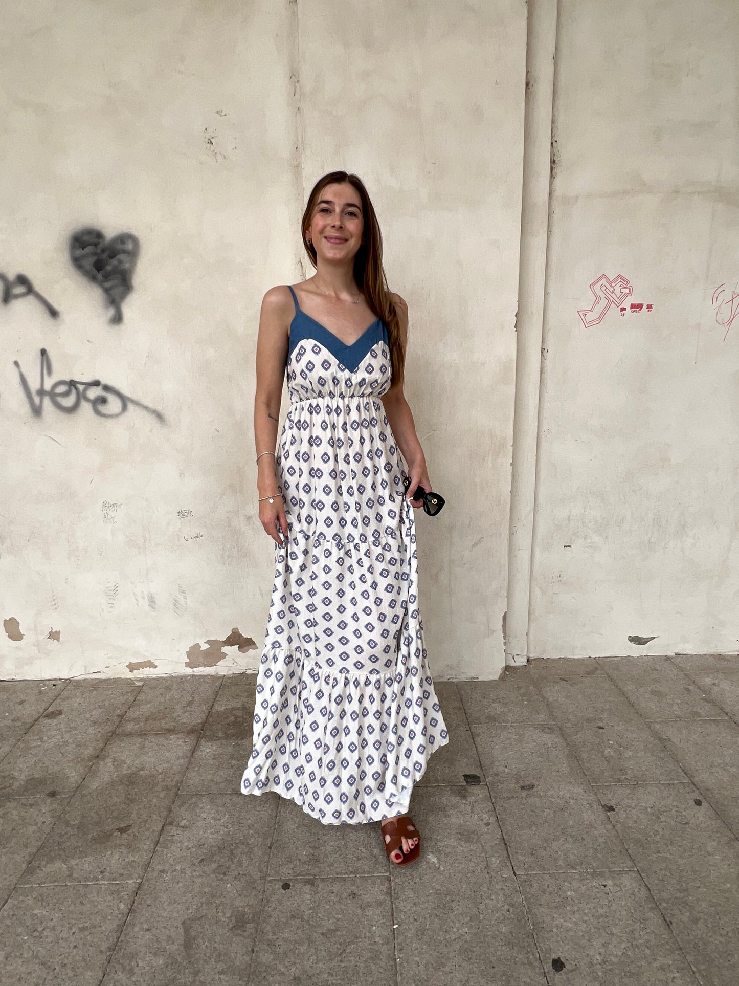 LERICI MAXI DRESS VAR. BIANCO & AZZURRO