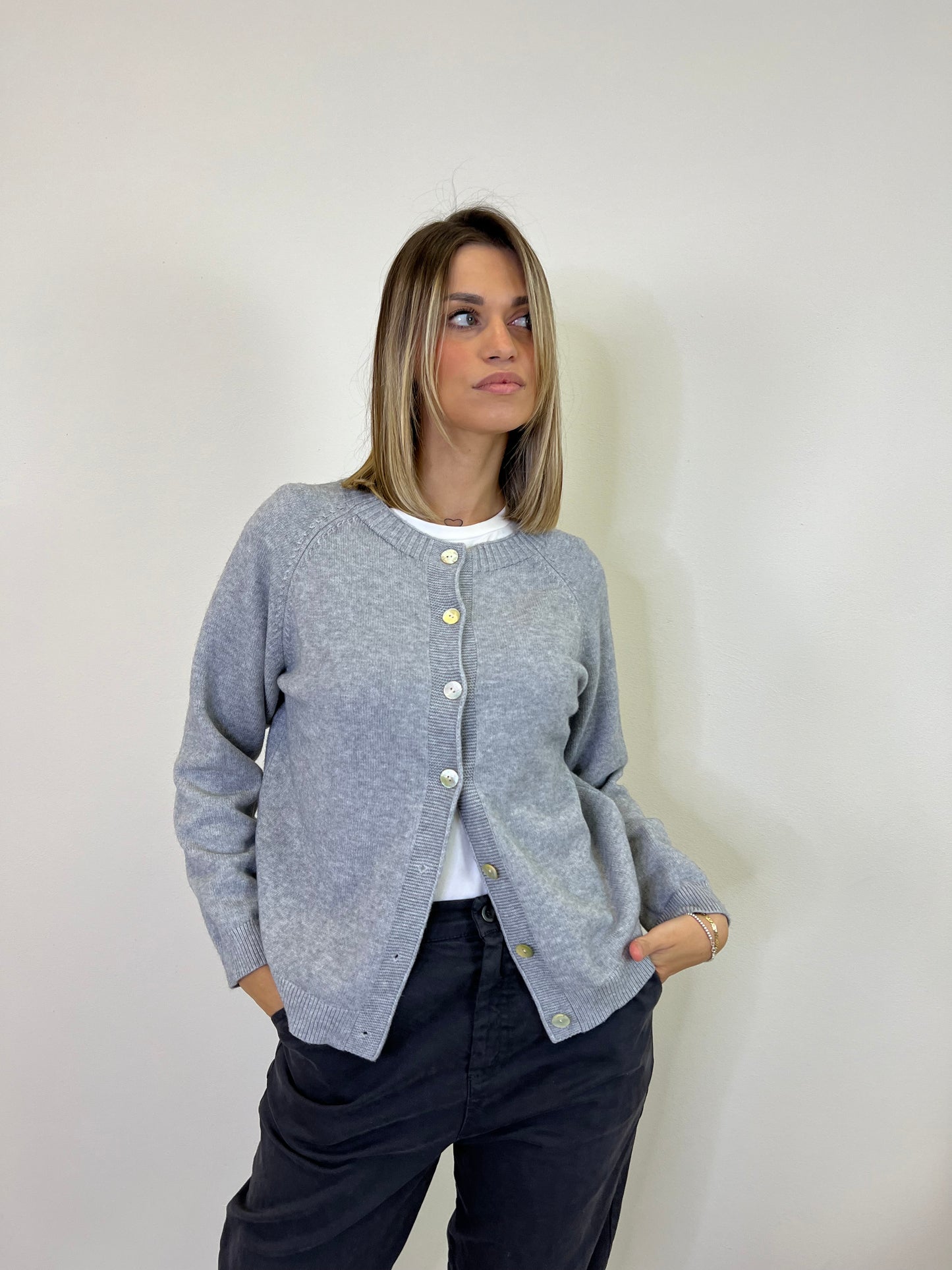 DEDE CARDIGAN GRIGIO