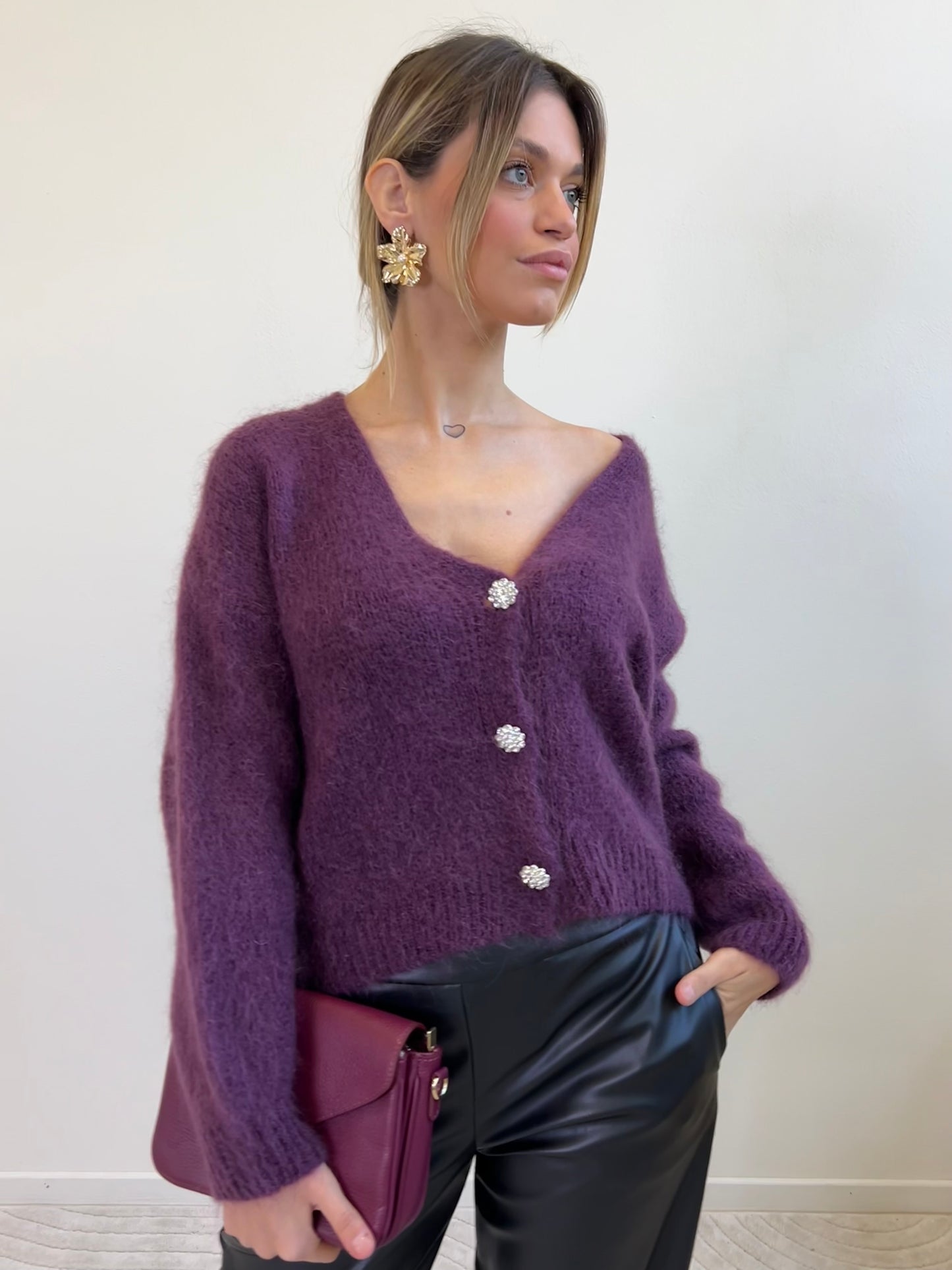 CLIO CARDIGAN MOHAIR VINACCIA