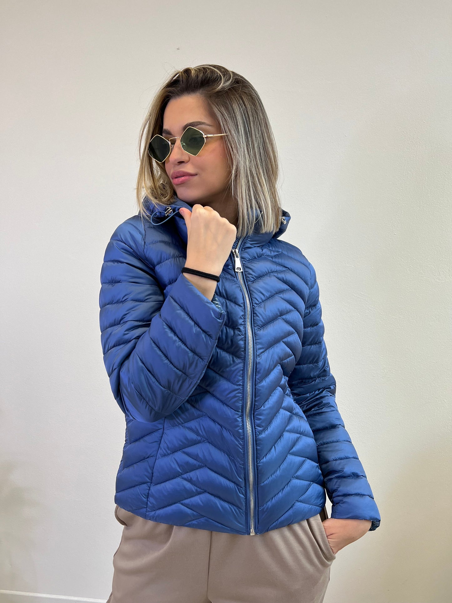 PIUMINO 100 grammi BLU MARE TAGLIA S