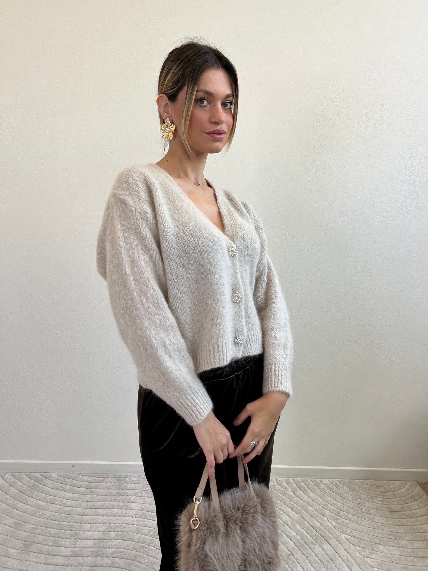 CLIO CARDIGAN MOHAIR BURRO