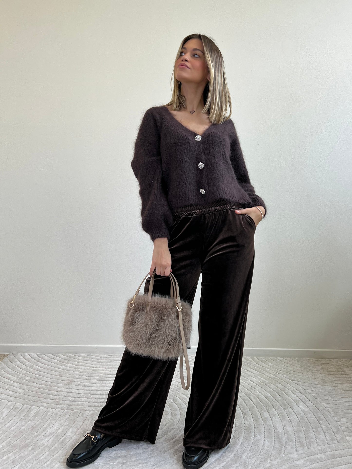 CLIO CARDIGAN MOHAIR CIOCCO