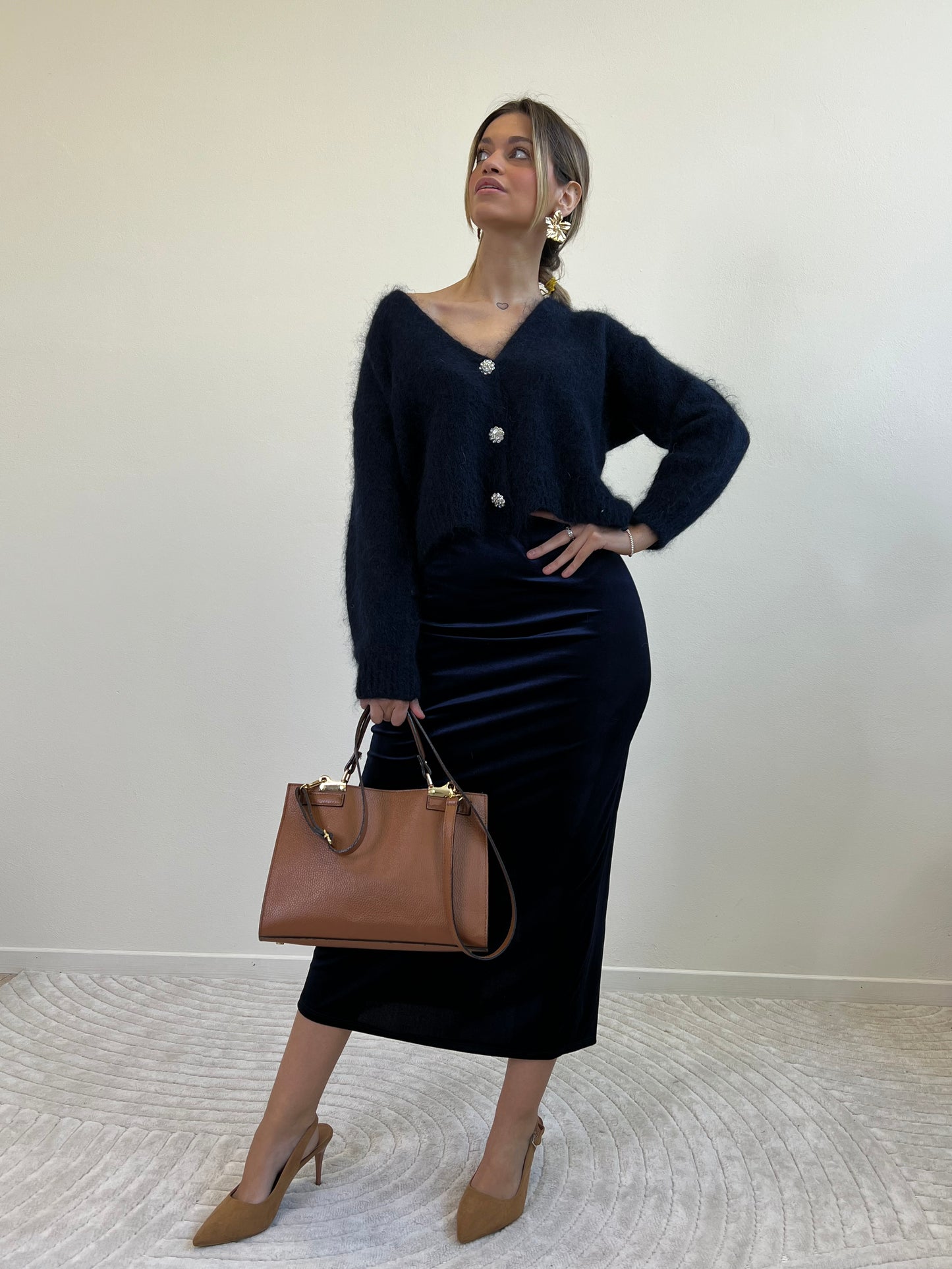 CLIO CARDIGAN MOHAIR BLU
