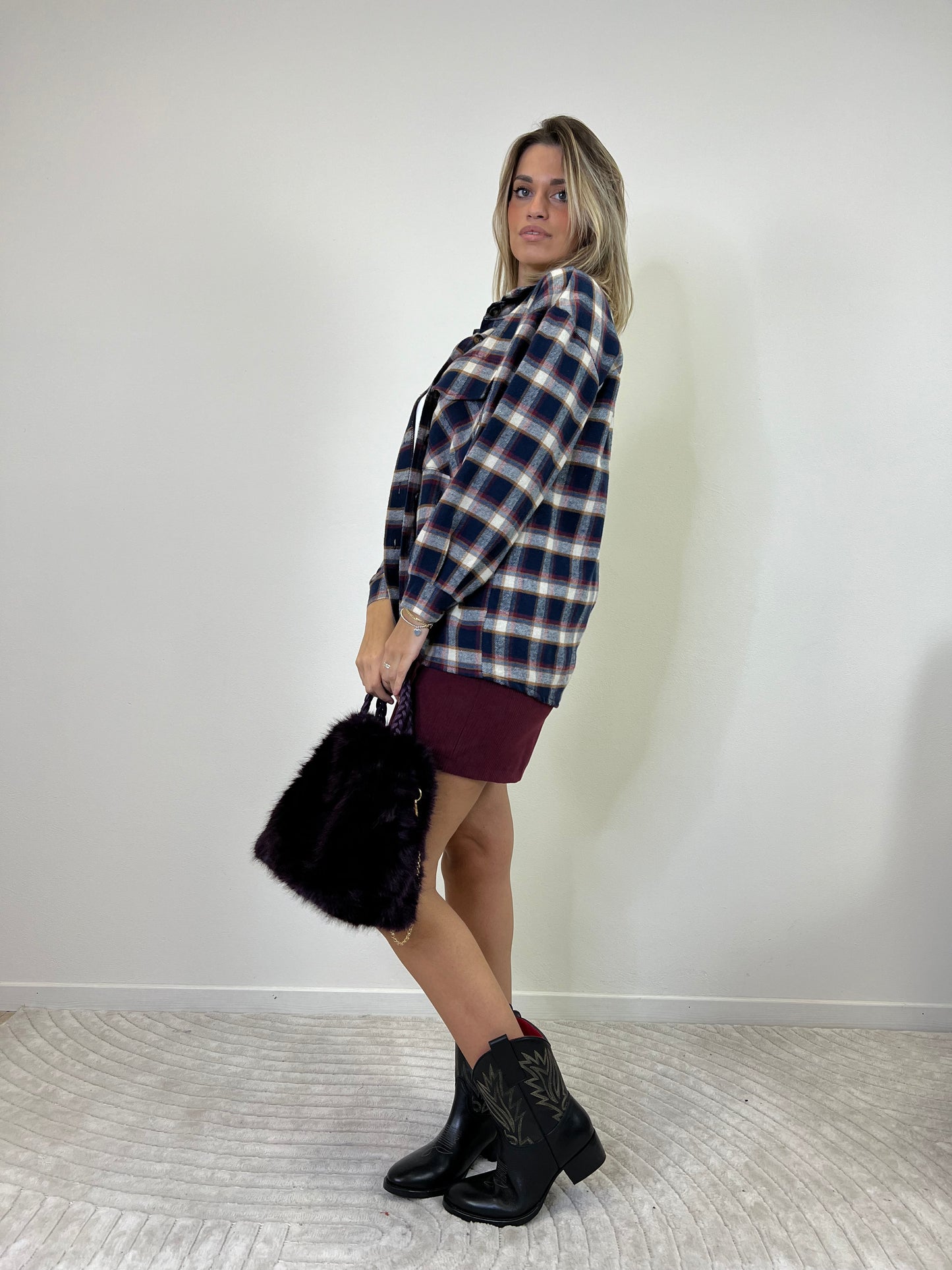 COLORADO CAMICIA IN FLANELLA BLU /PANNA/BORDEAUX