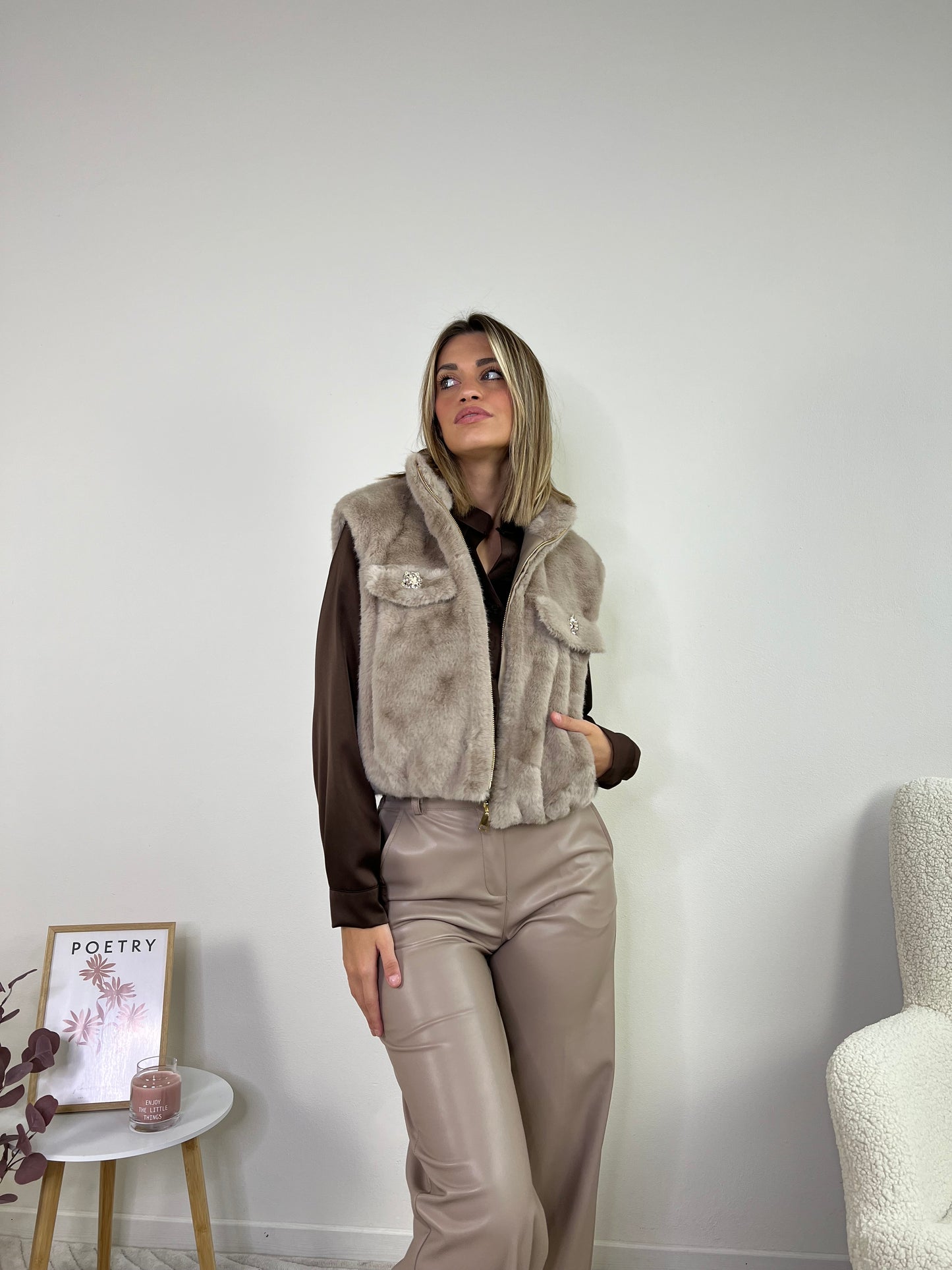GiLET ECOFUR CAPPUCCINO