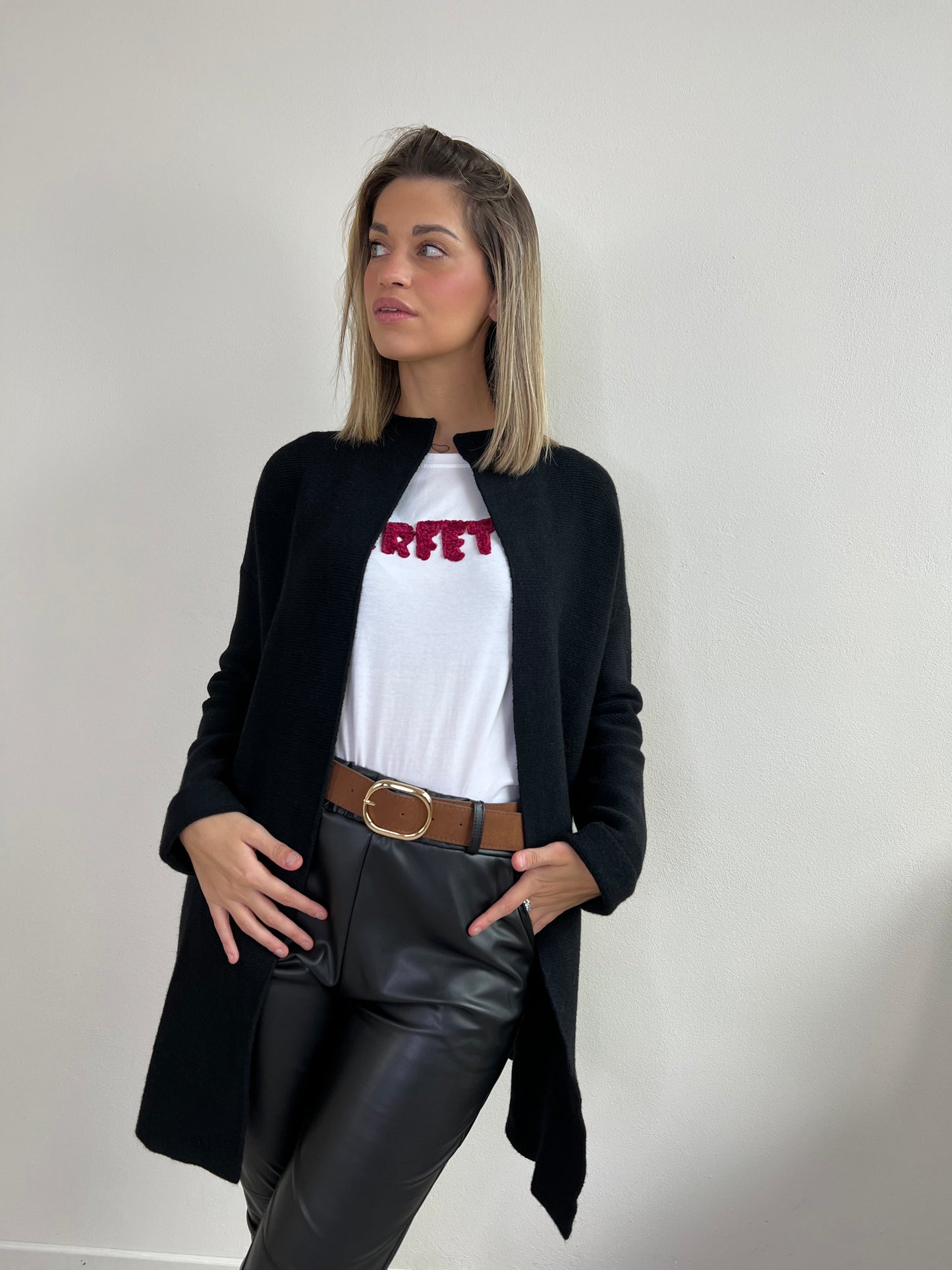 MAXI - CARDIGAN NERO