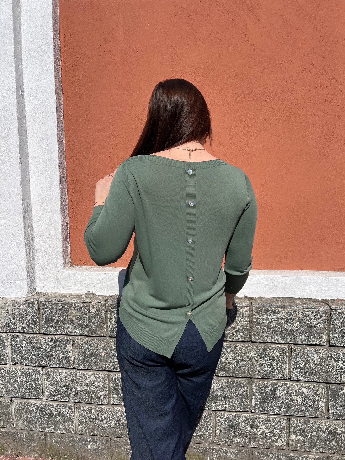 LEONOR MAGLIA IN VISCOSA MILITARE