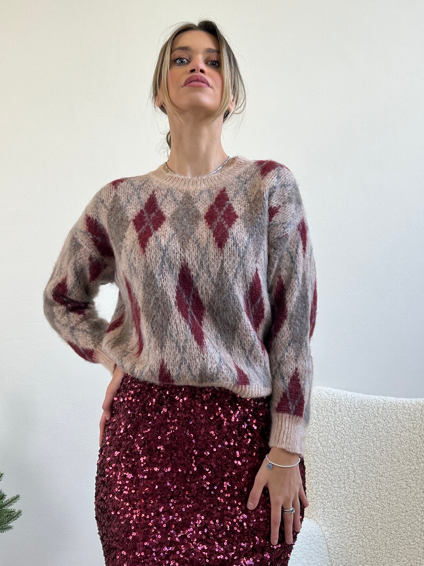 PULLOVER ROMBI MOHAIR