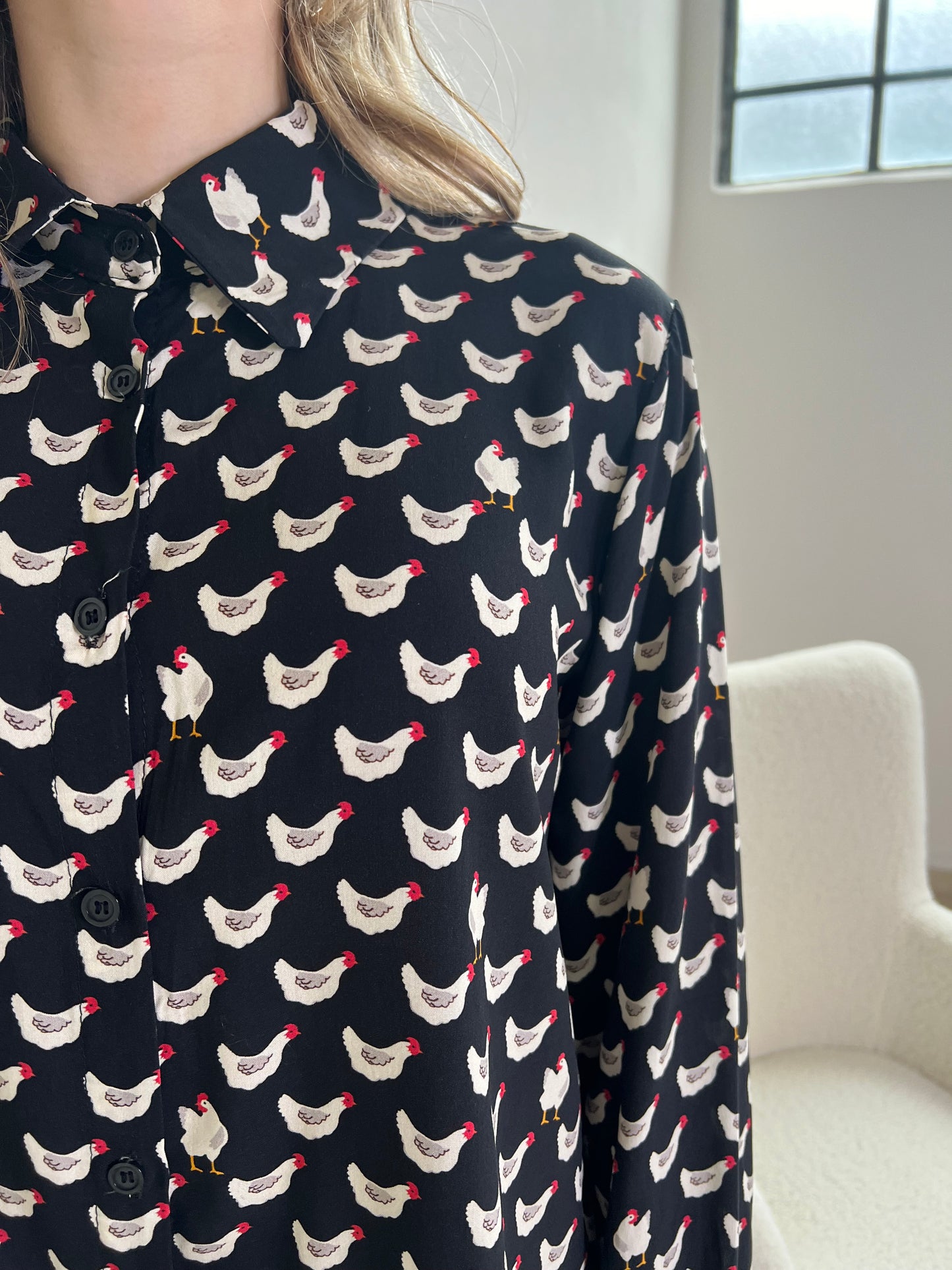 CAMICIA CARTOON STAMPA GALLINA