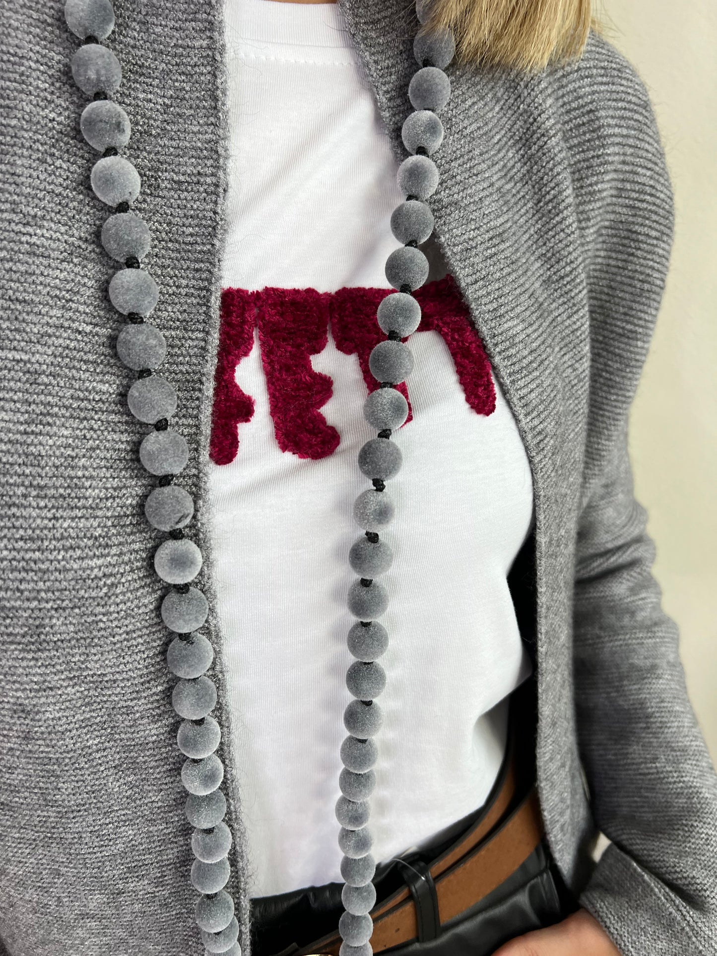 COLLANA VELLUTINO GRIGIO