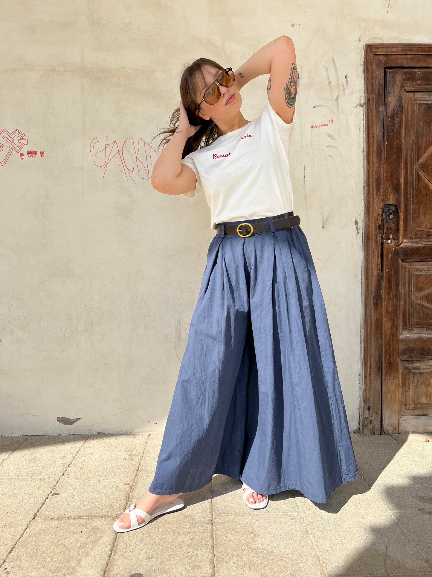 DELFINA PANTALONE AMPIO VAR.BLU