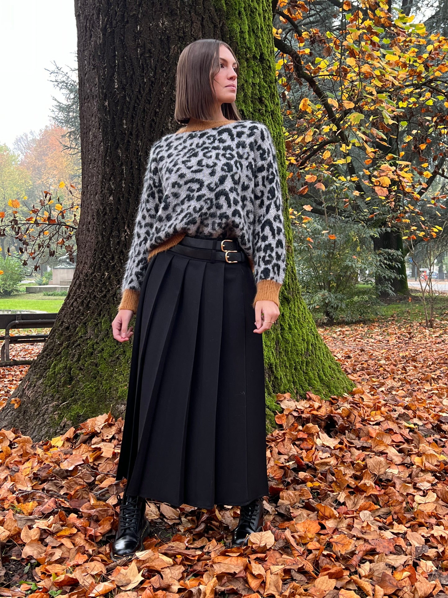 PULLOVER MACULA GRIGIO NERO CAMEL