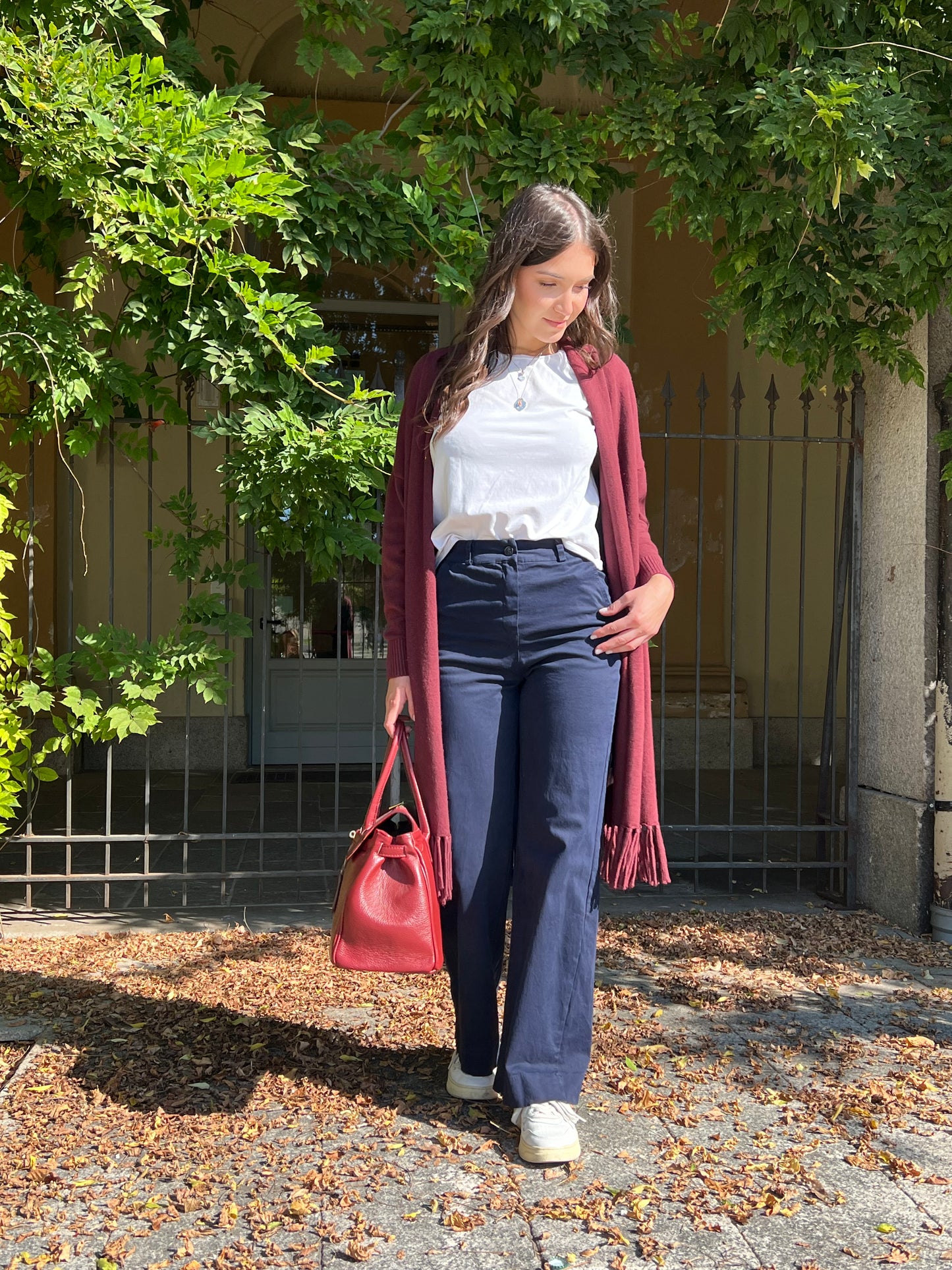 ILENIA PANTALONE WIDE LEG BLU NOTTE