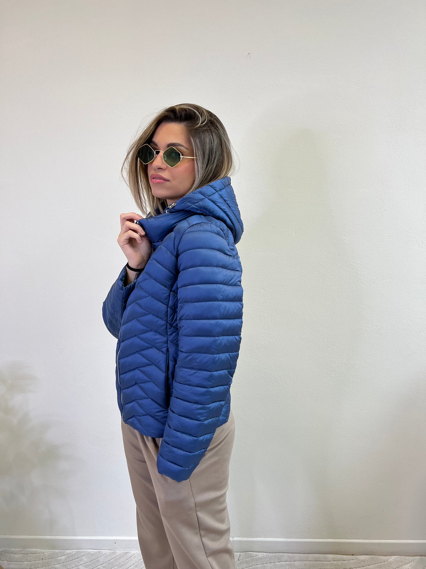 PIUMINO 100 grammi BLU MARE TAGLIA L