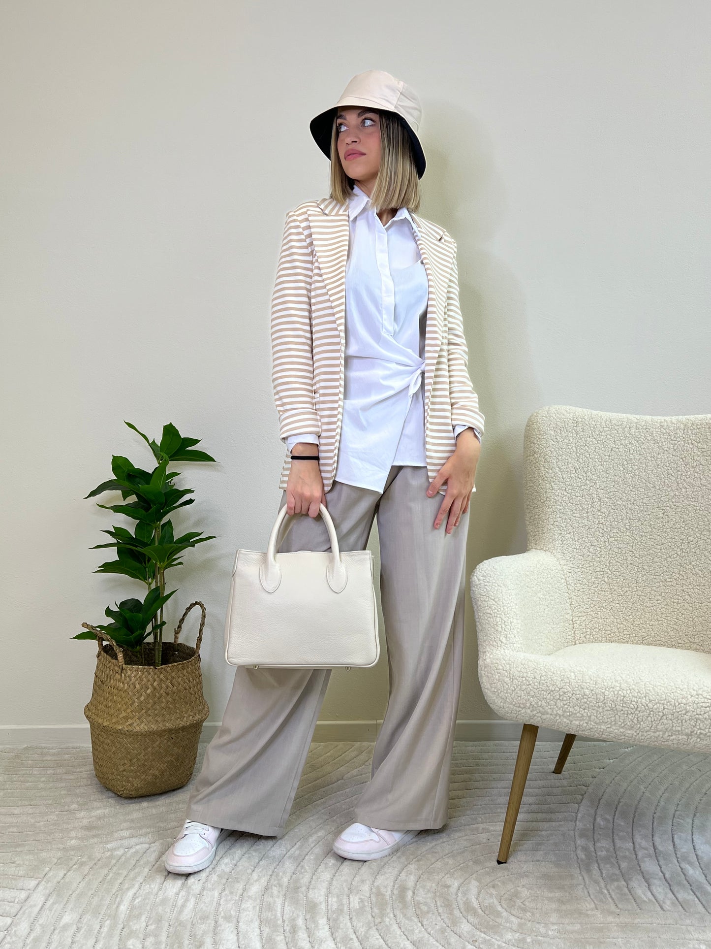 ZELDA PANTALONE A PALAZZO BEIGE