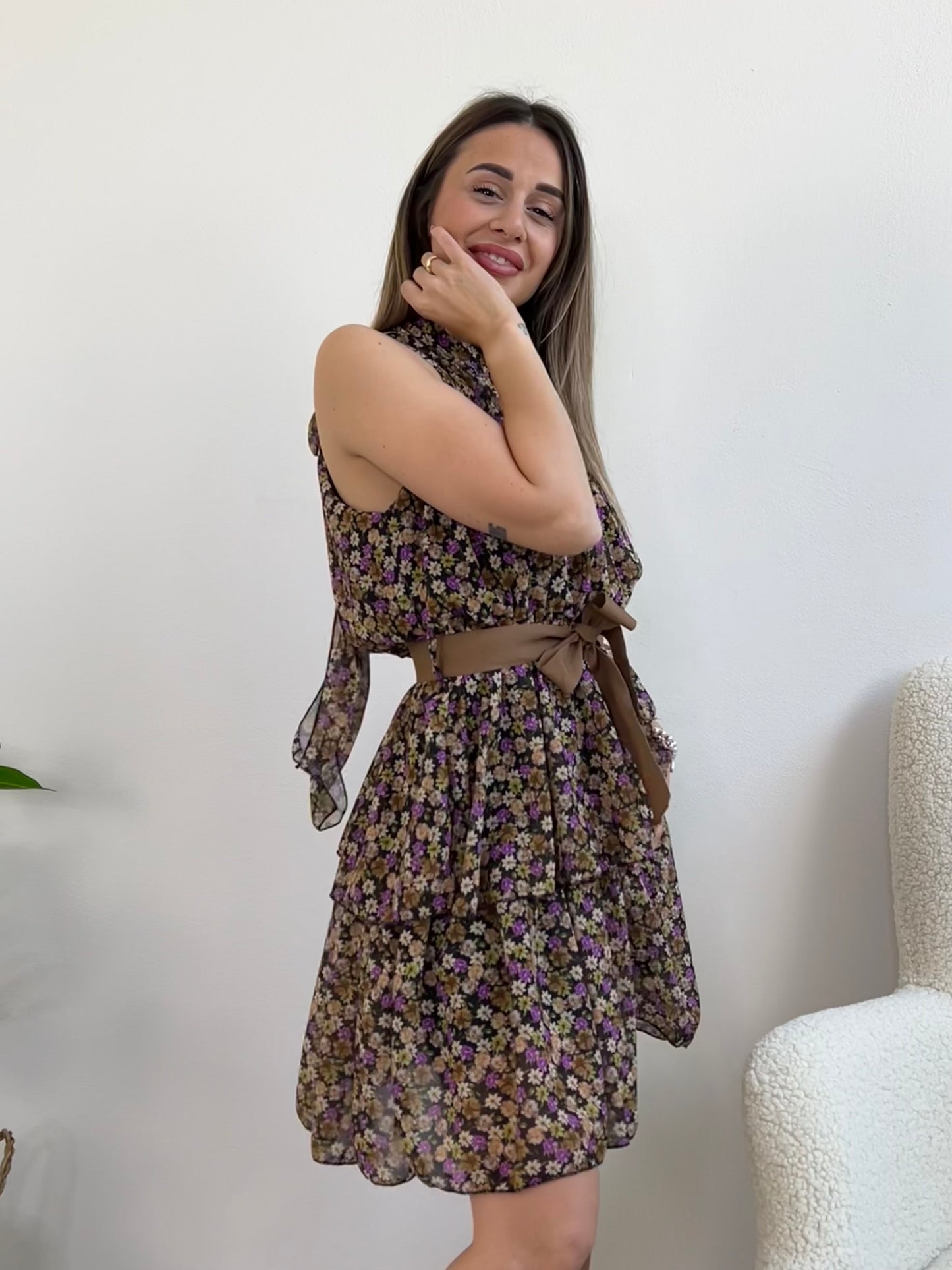 MALIBÙ mini dress a fondo nero
