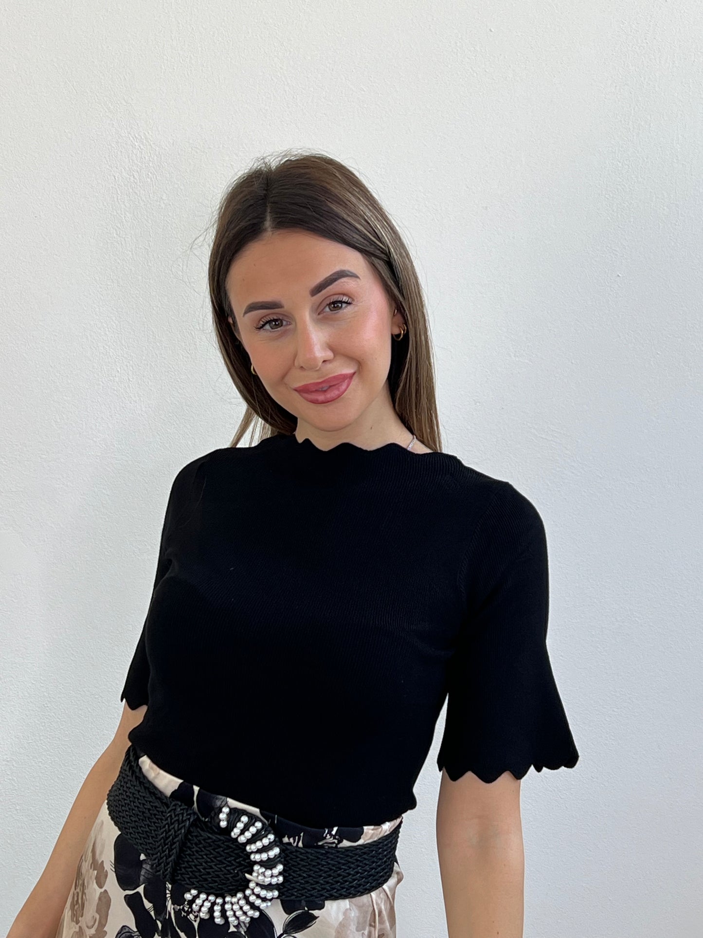 MIETTA PULL SMERLATO NERO