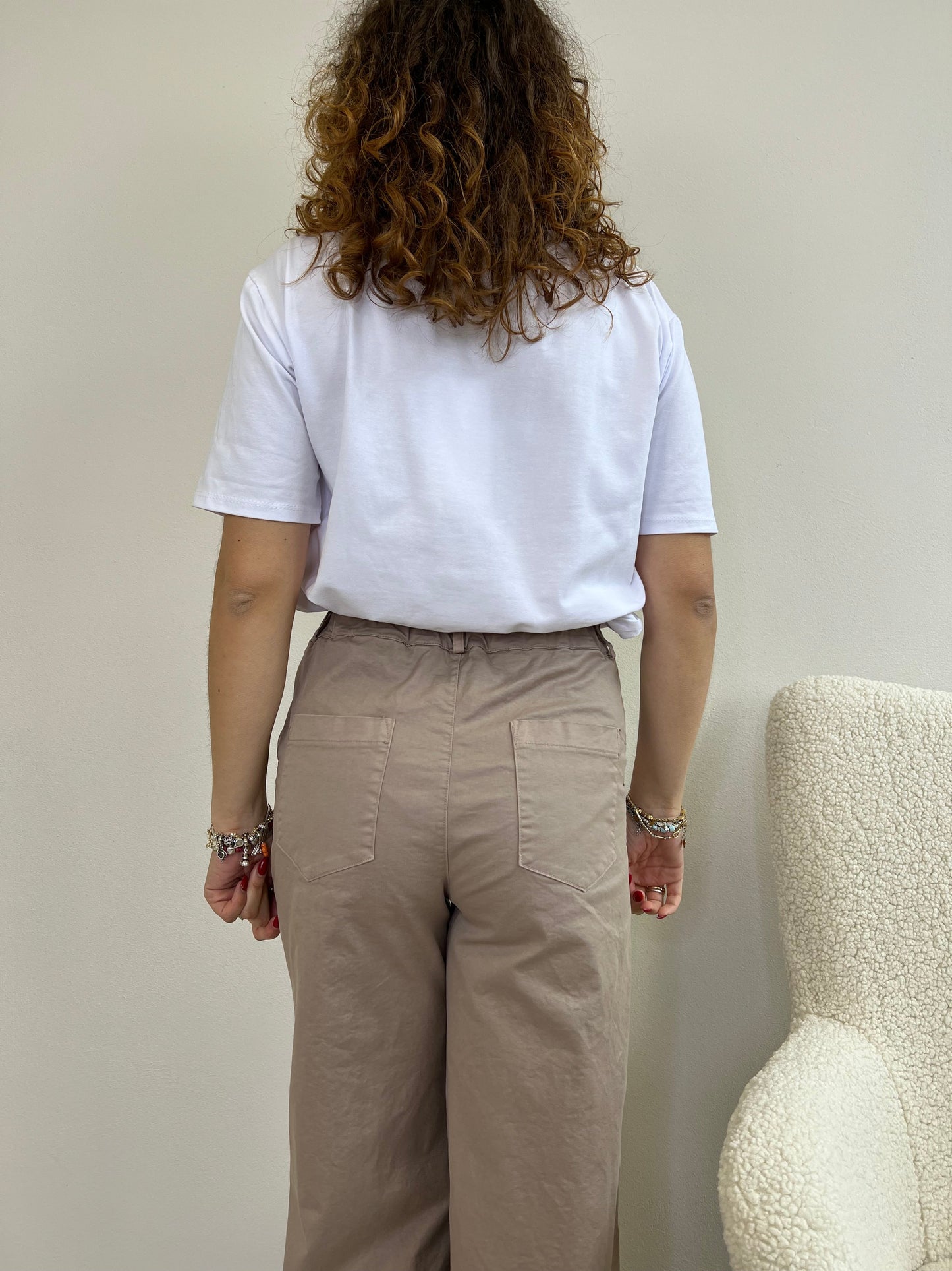 LONDON pantaloni wide leg canapa taglia L