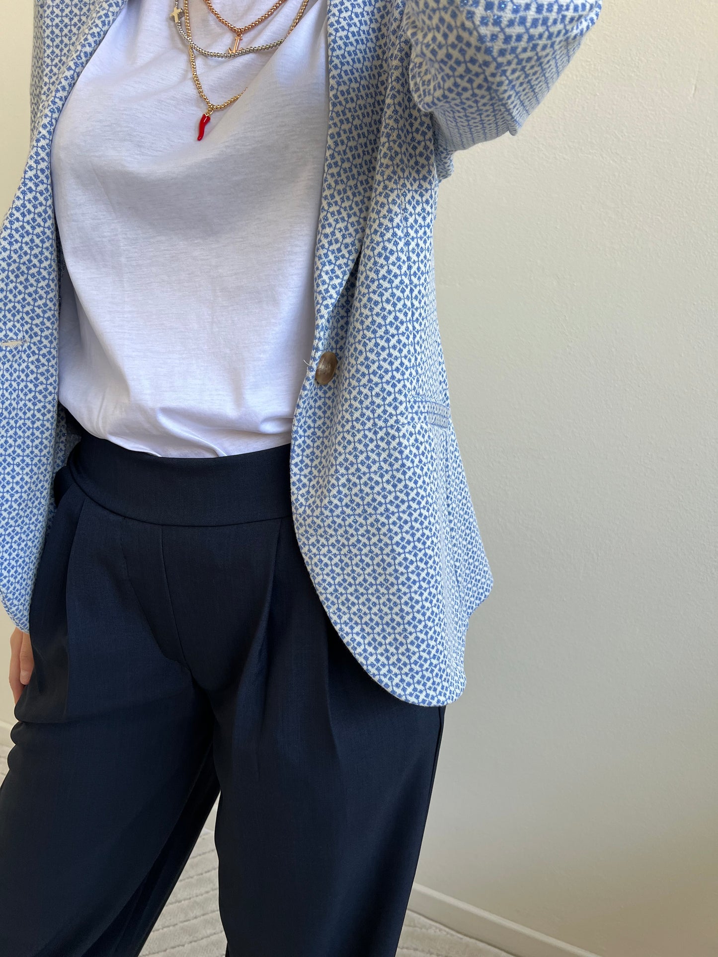 ZELDA PANTALONE A PALAZZO BLU NAVY