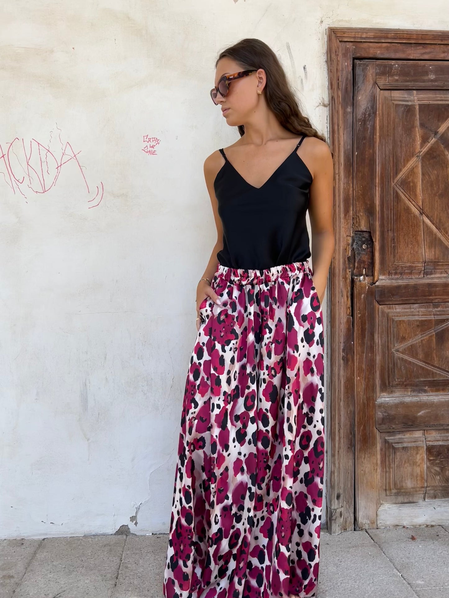 SABRINA PANTALONE AMPIO VAR.LAMPONE