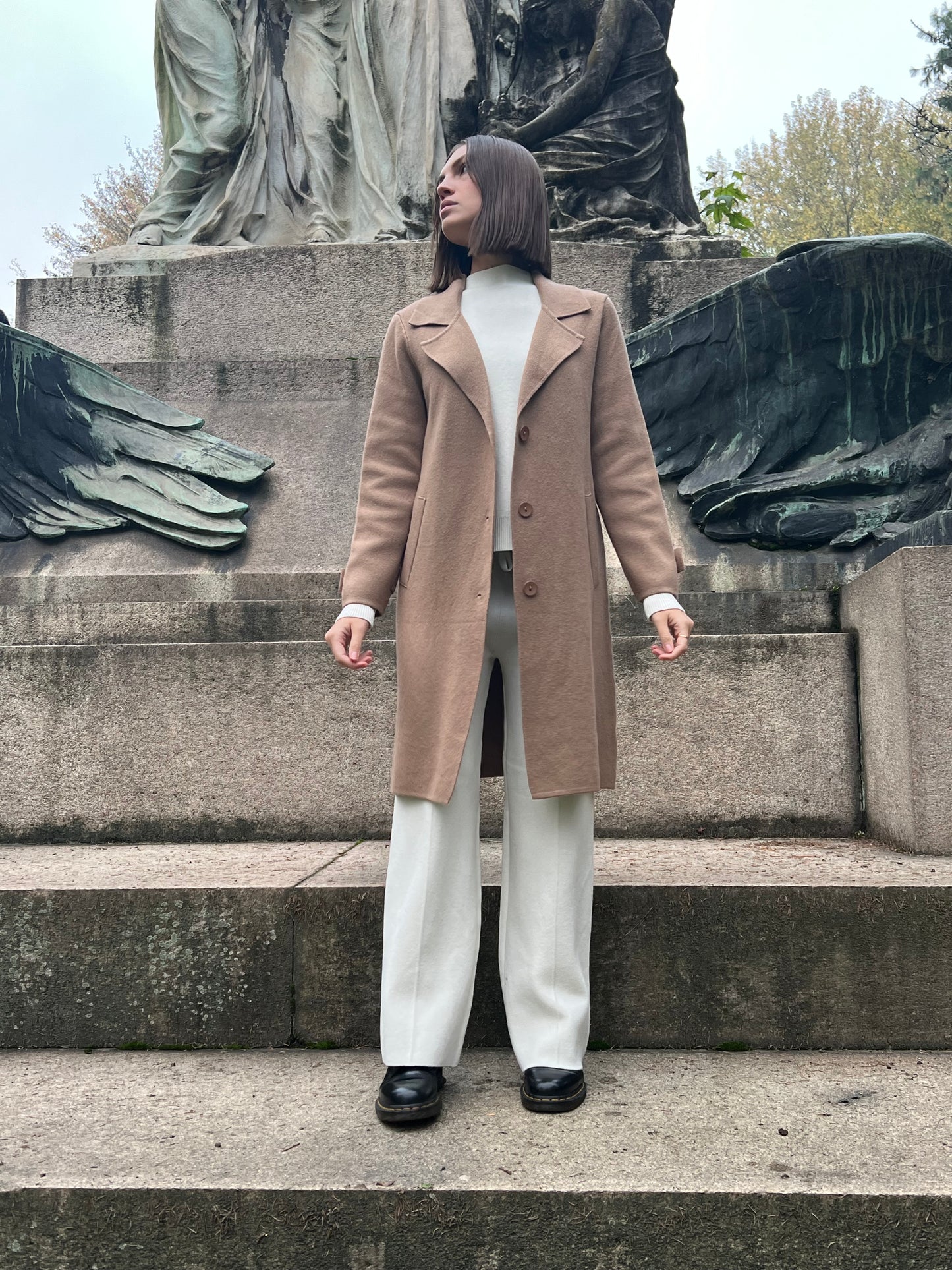 FIONA CAPPOTTO IN MAGLIA CAMEL
