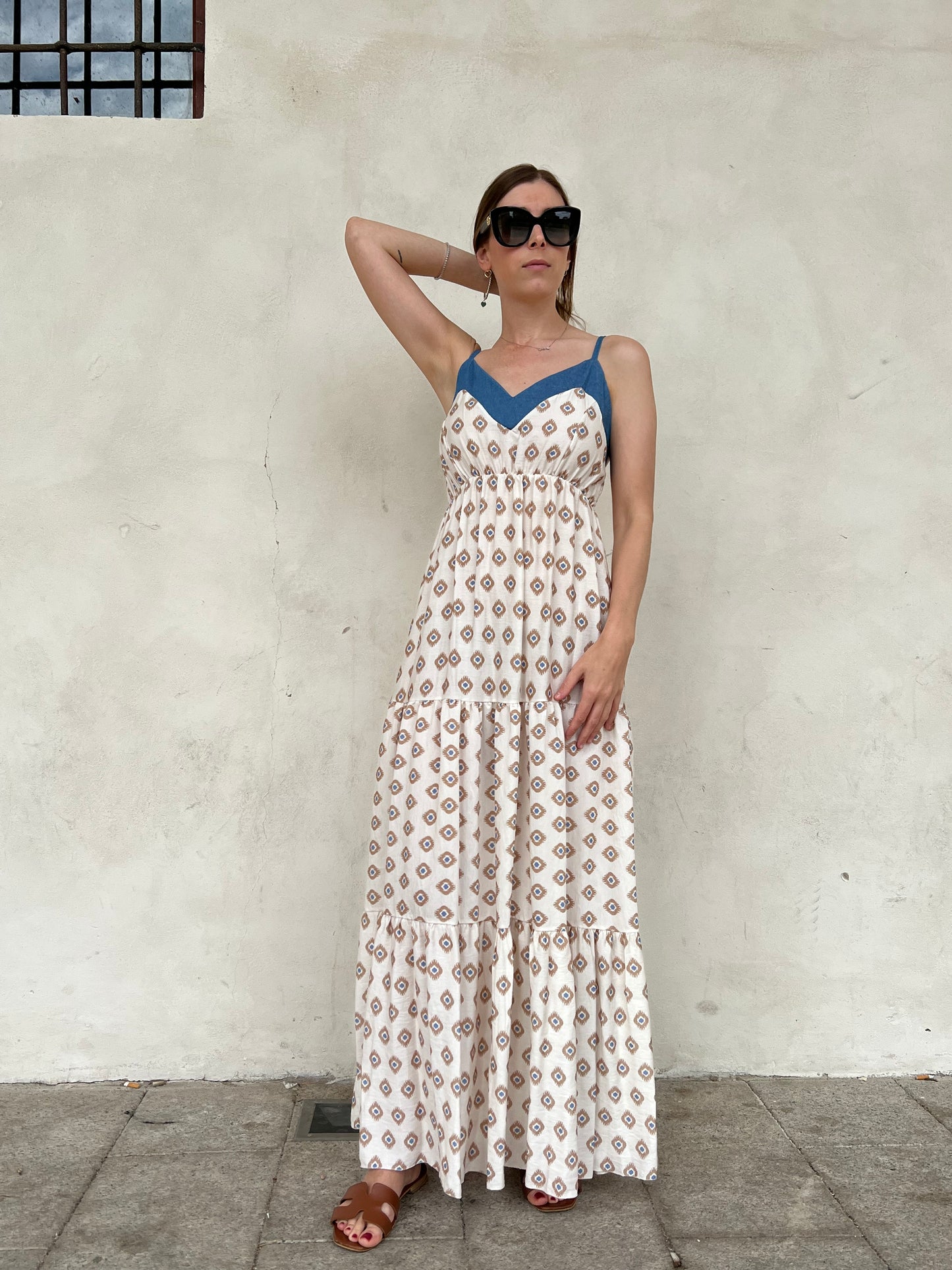 LERICI MAXI DRESS VAR. BIANCO & BEIGE