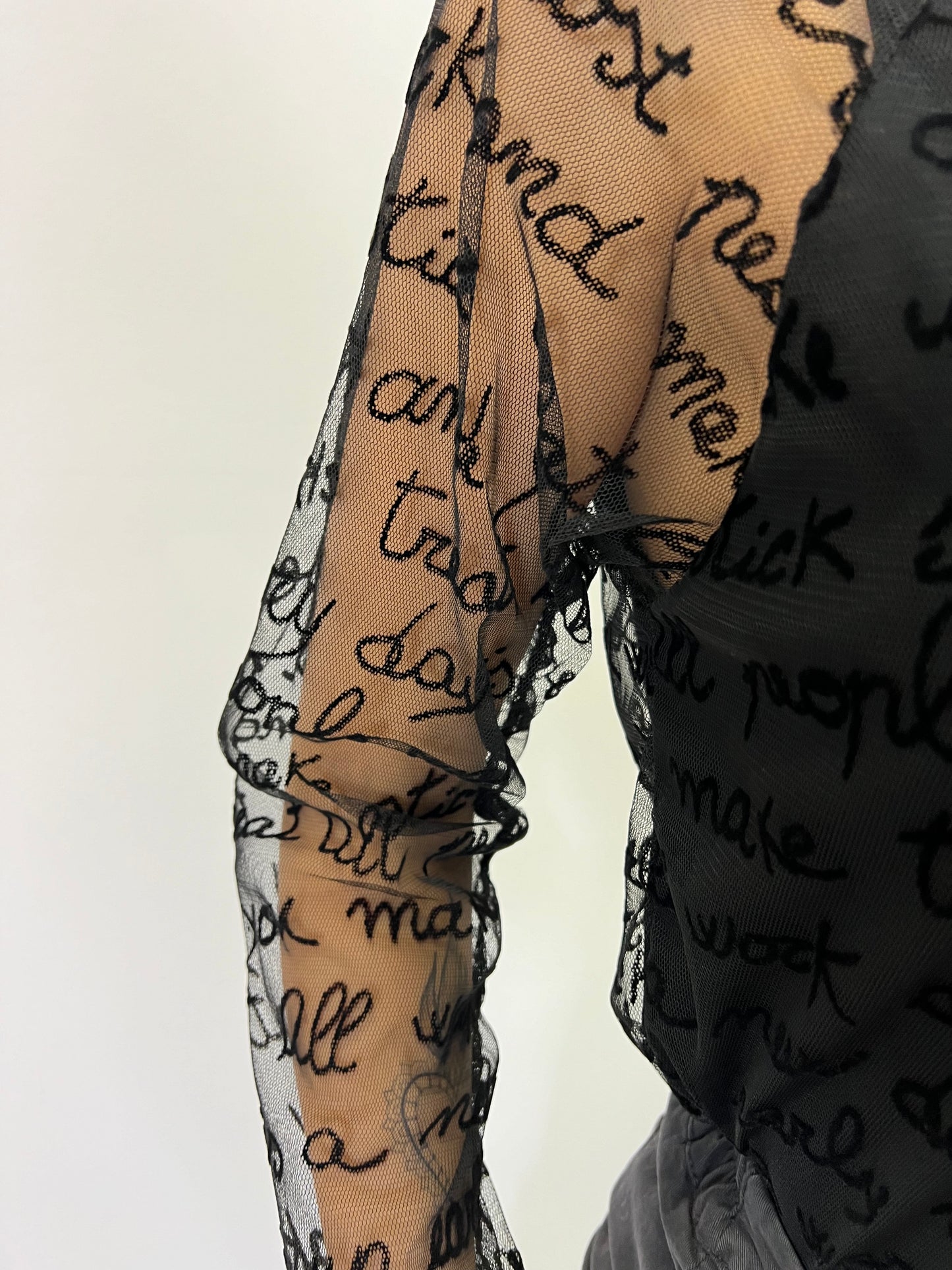 KAYA T.SHIRT IN TULLE NERO