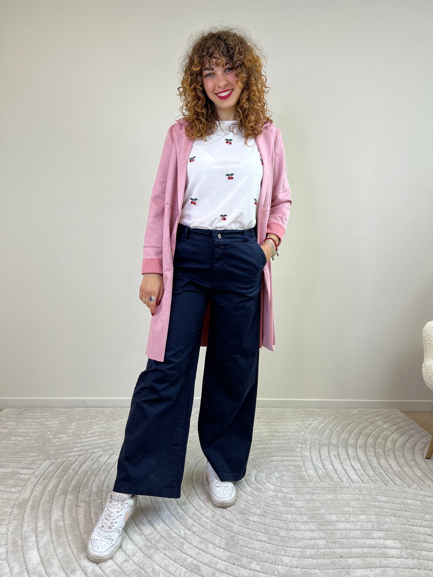 LONDON pantaloni wide leg BLU taglia M