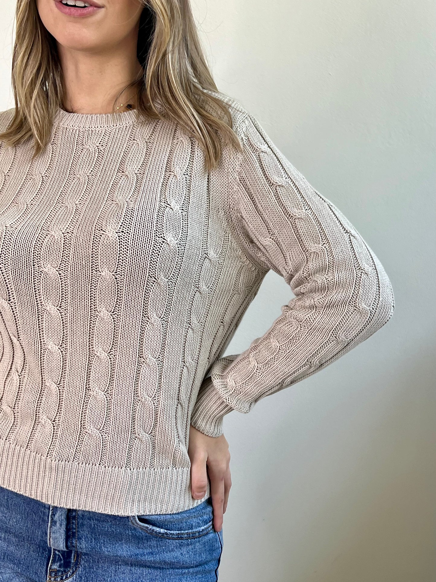 PULLOVER TRECCIA BEIGE