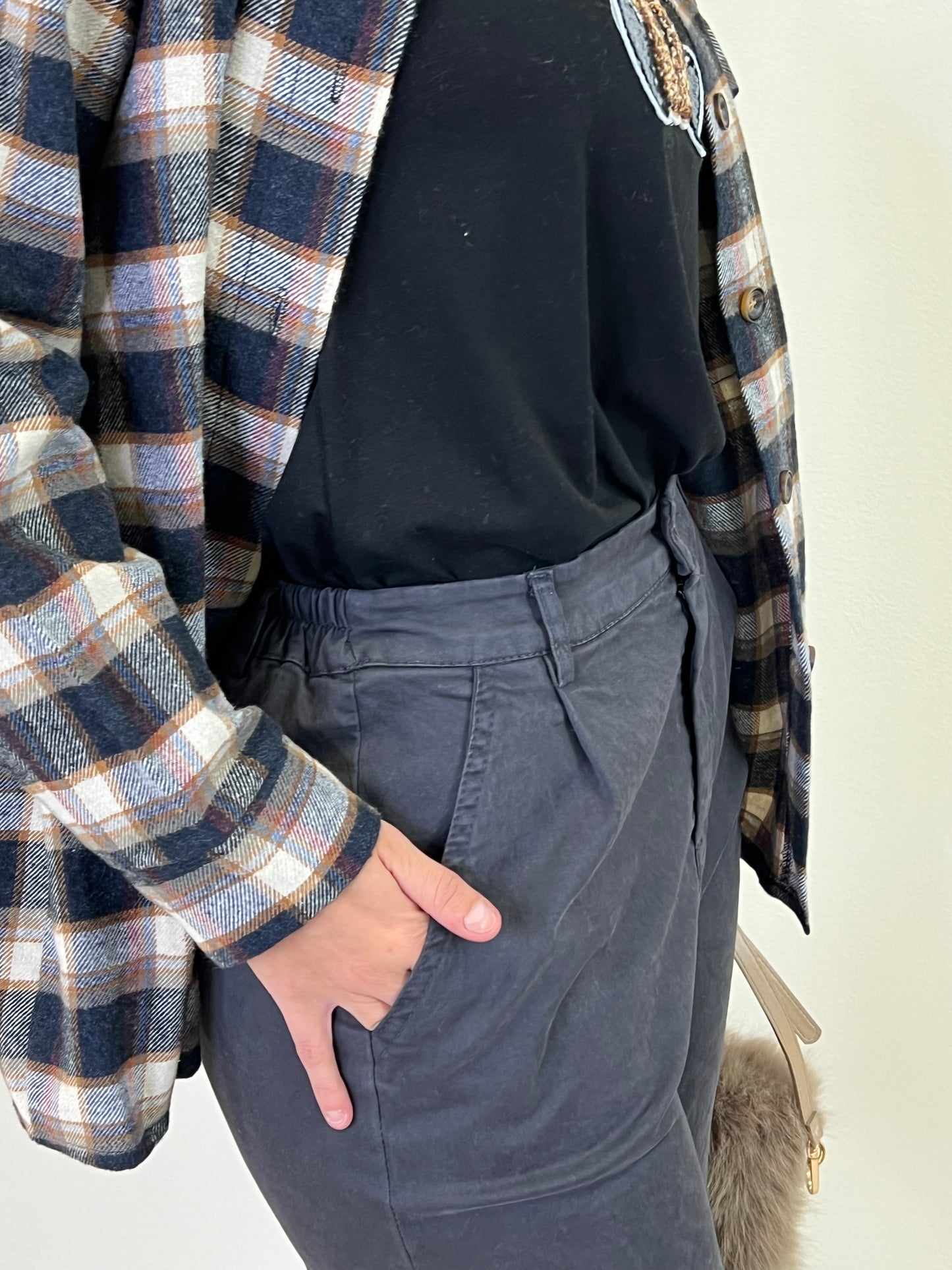 MILANO PANTALONE MOM FIT ANTRACITE taglia L