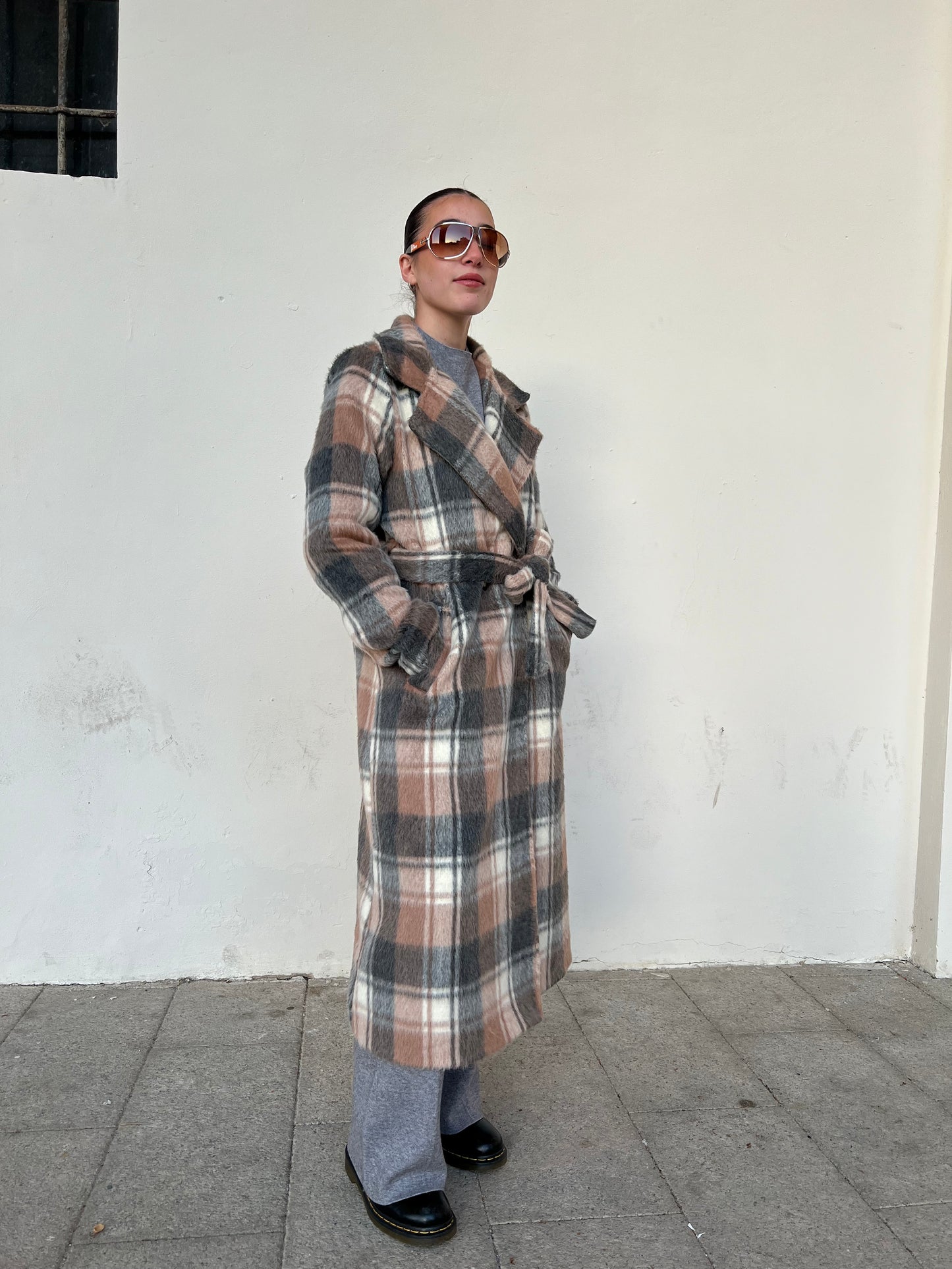 BOVARY CAPPOTTO FANTASIA TARTAN GRIGIO & BISCOTTO