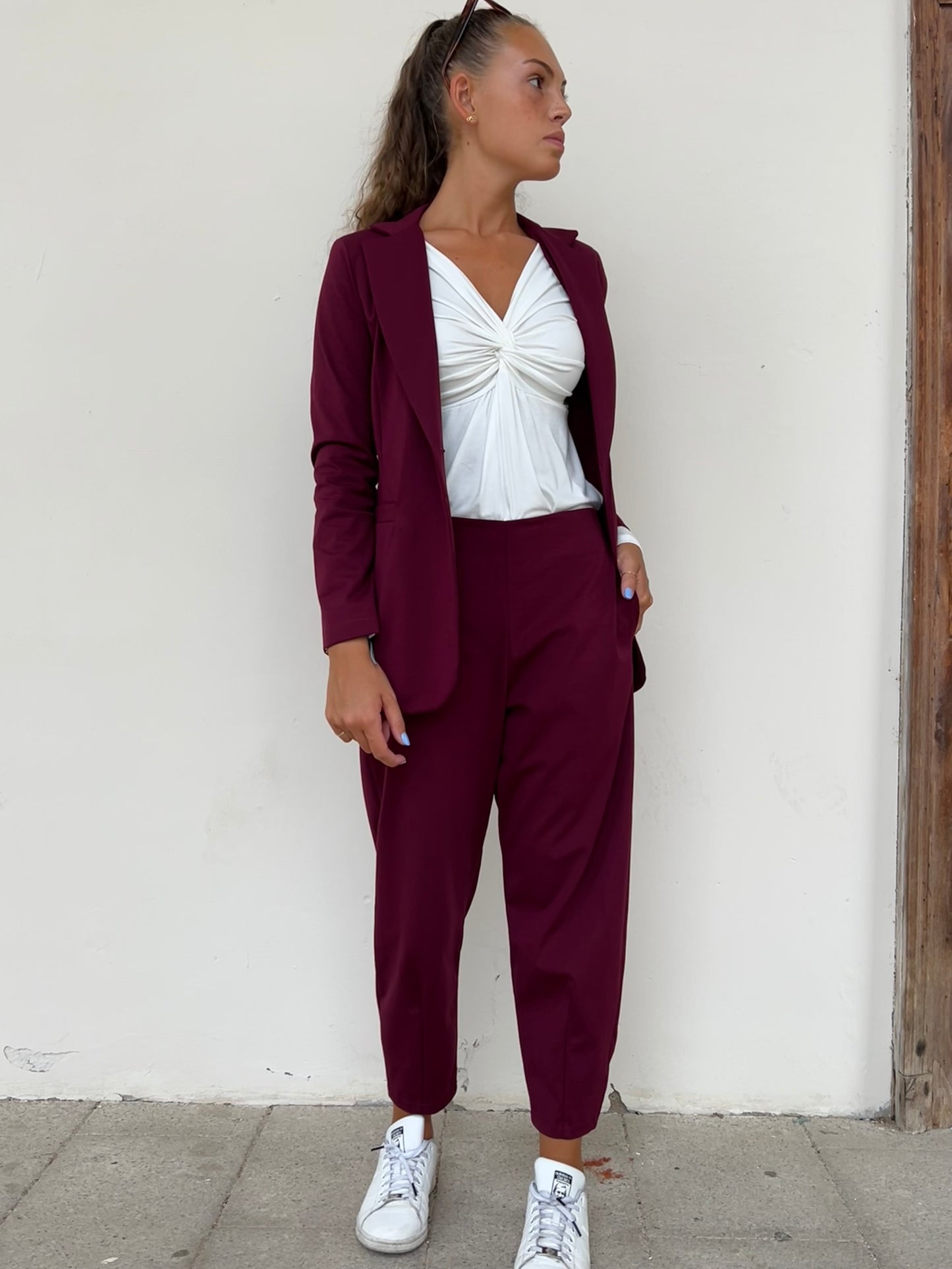 BLAZER OFFICE BORGOGNA TAGLIA L
