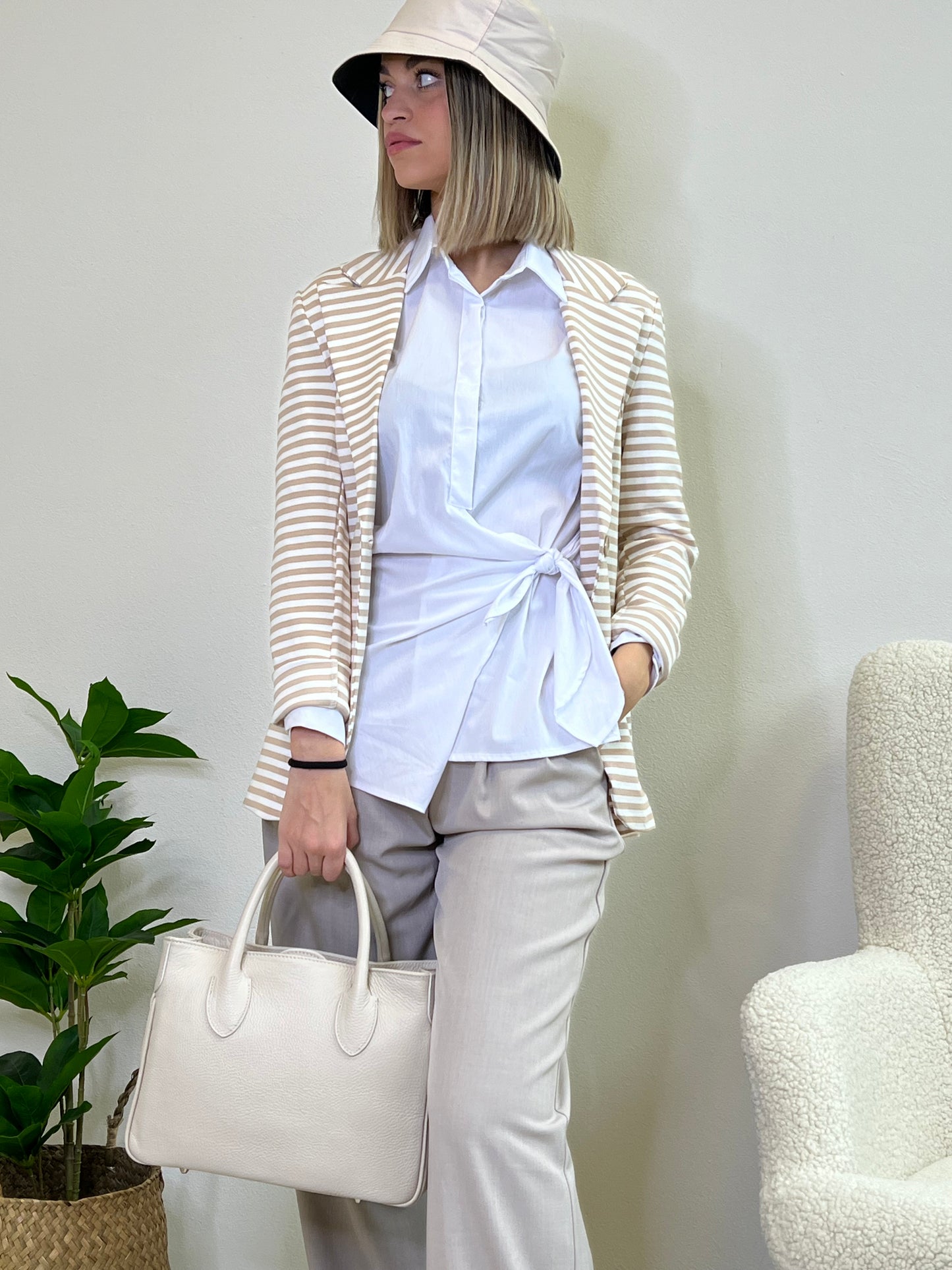 CAMICIA CON NODO BIANCA taglia L