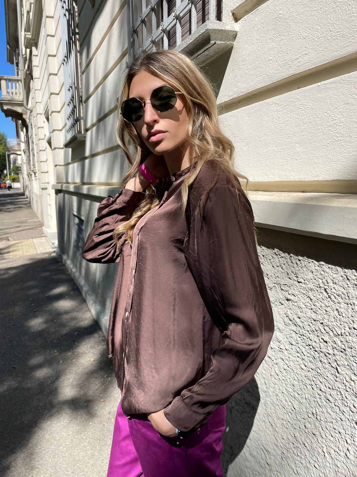 Blusa in raso di viscosa