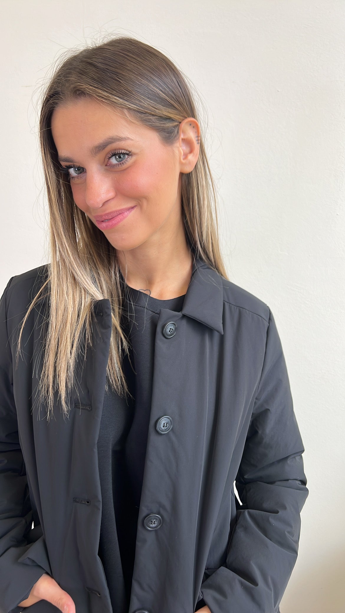 GIACCA 100 GRAMMI A 3/4  NERO TAGLIA L
