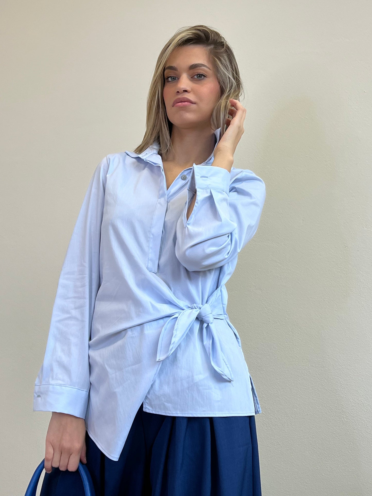 CAMICIA CON NODO AZZURRA taglia S