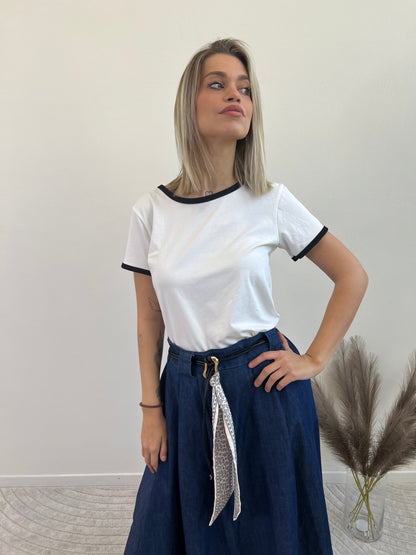 T.SHIRT BORDI A CONTRASTO