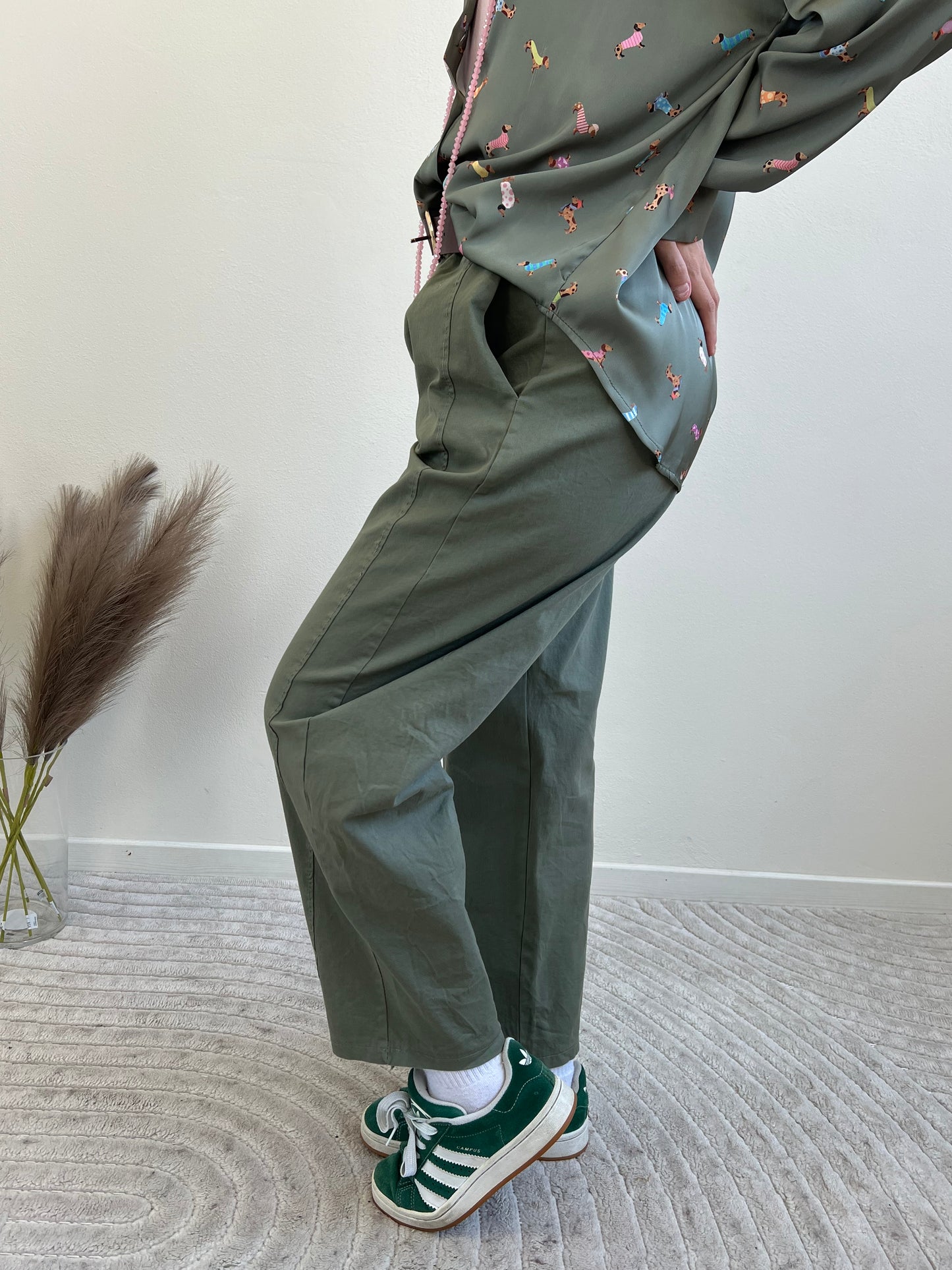 GESSY PANTALONE OVETTO MILITARE