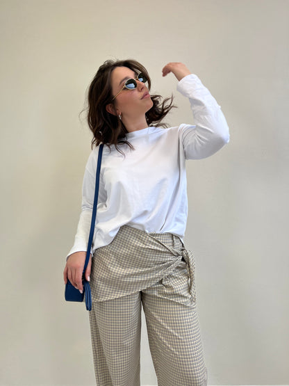 LIDSAY PANTALONE PALAZZO CON FOULARD TAGLIA L