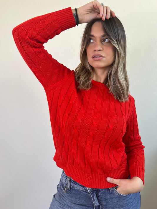 PULLOVER TRECCIA CORALLO