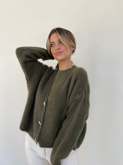 CLIO CARDIGAN MOHAIR VAR. VERDONE