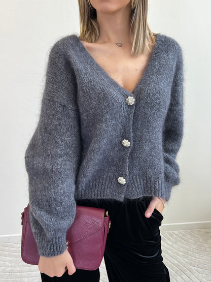 CLIO CARDIGAN MOHAIR ANTRACITE